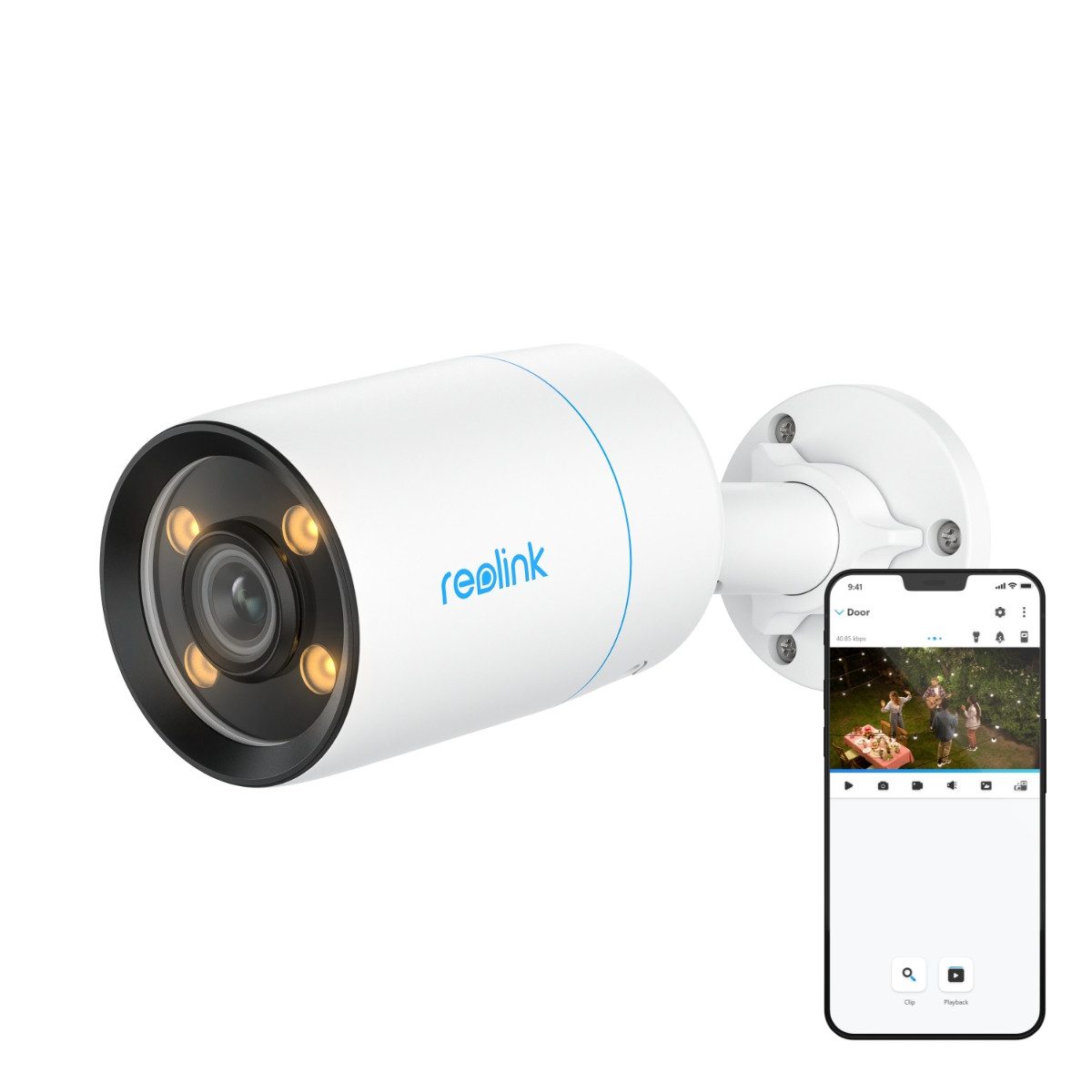 Reolink Überwachungskamera ColorX 8MP Vollfarb-Nachtsicht (Außenbereich, Reolink Color X Series, F1.0 Superblende, Intelligente Erkennung,4K True Color Nachtsicht)
