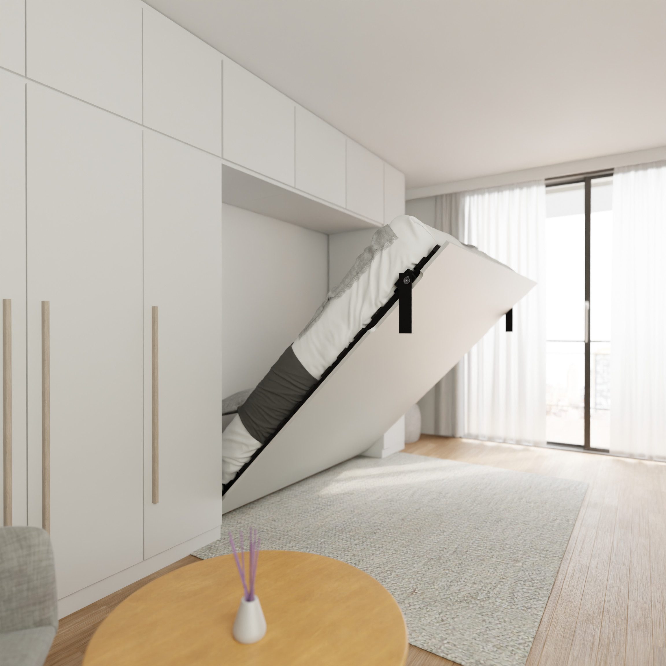 WallBedKing Schrankbett Morphy Schrankbett Integrated-Wandbett-Rahmen – Modulares - Vertical