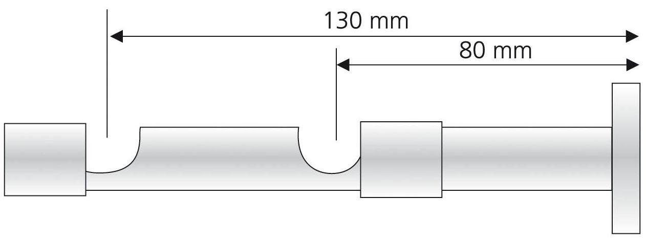 Doppelträger, Liedeco, Gardinenstangen, (1-St), für Gardinenstangen Ø 16 mm,  Auflageträger, Wandträger, Doppelträger 13 cm, 2-läufig