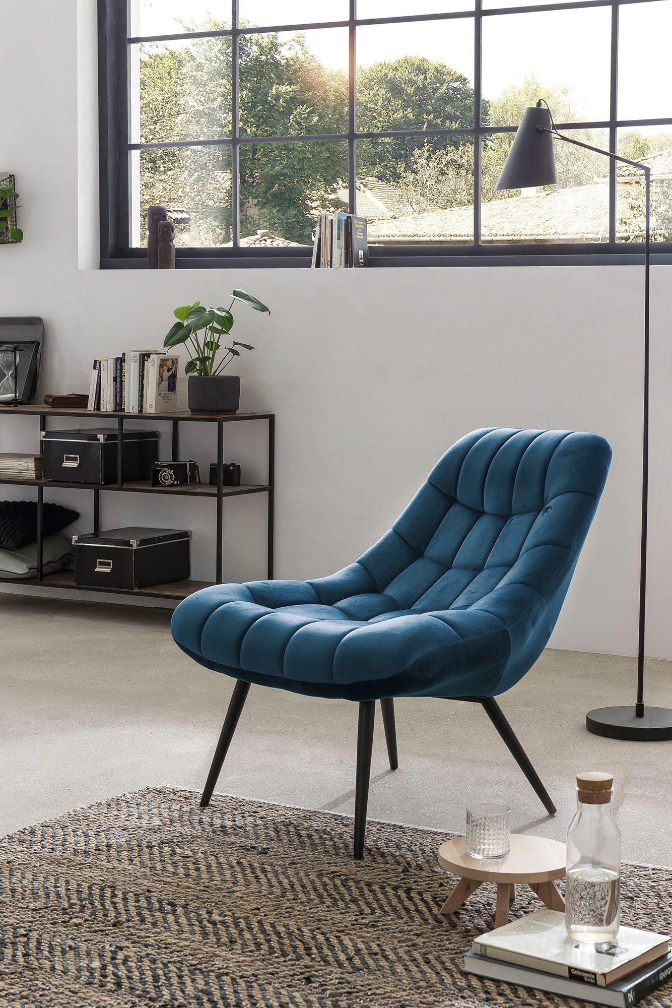 SalesFever Relaxsessel, mit XXL-Steppung, mit schwarzen günstig online kaufen