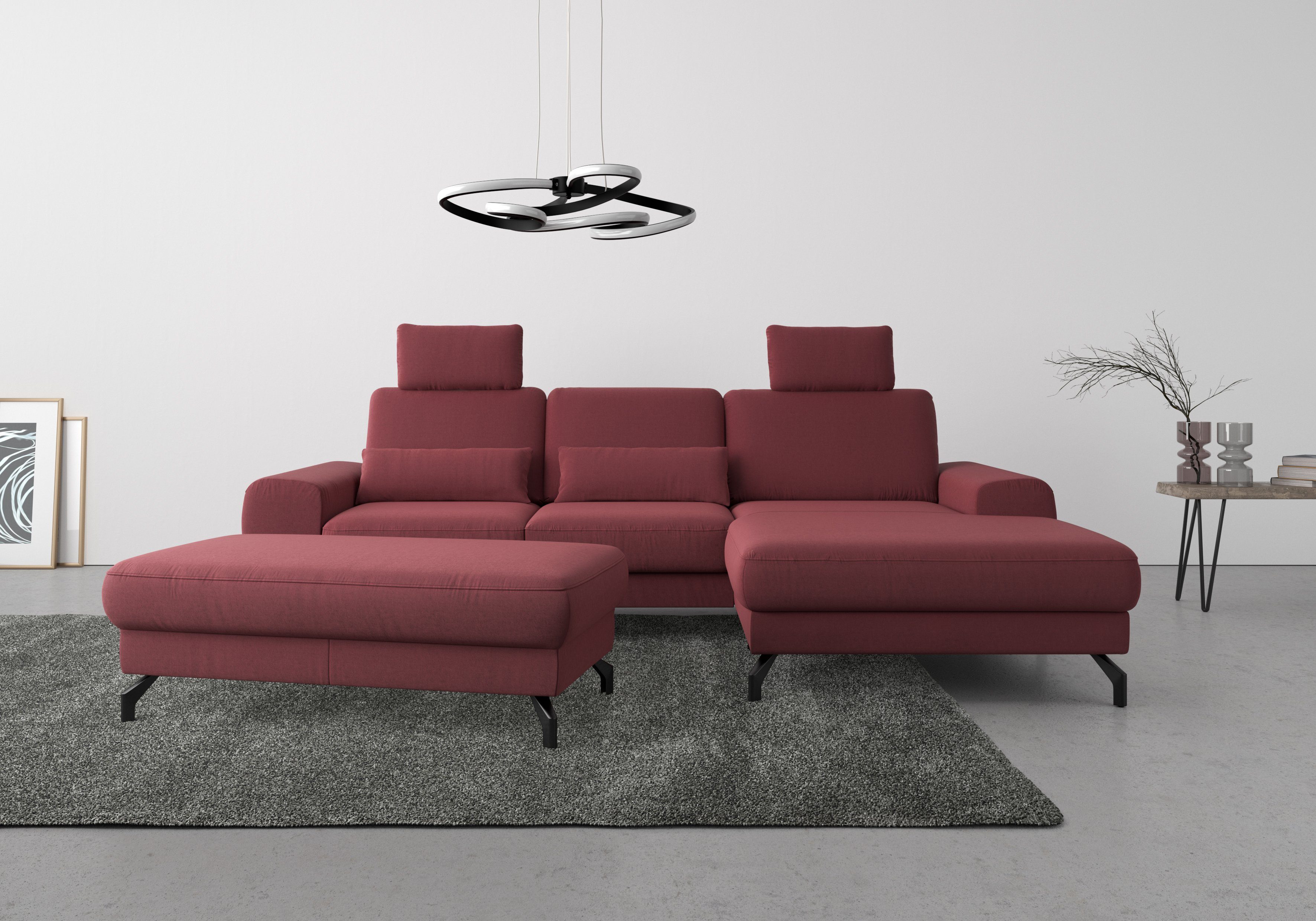 sit&more Ecksofa Cinturo, inklusive Sitztiefenverstellung und Federkern, Sitzhöhe 45 cm | Ecksofas