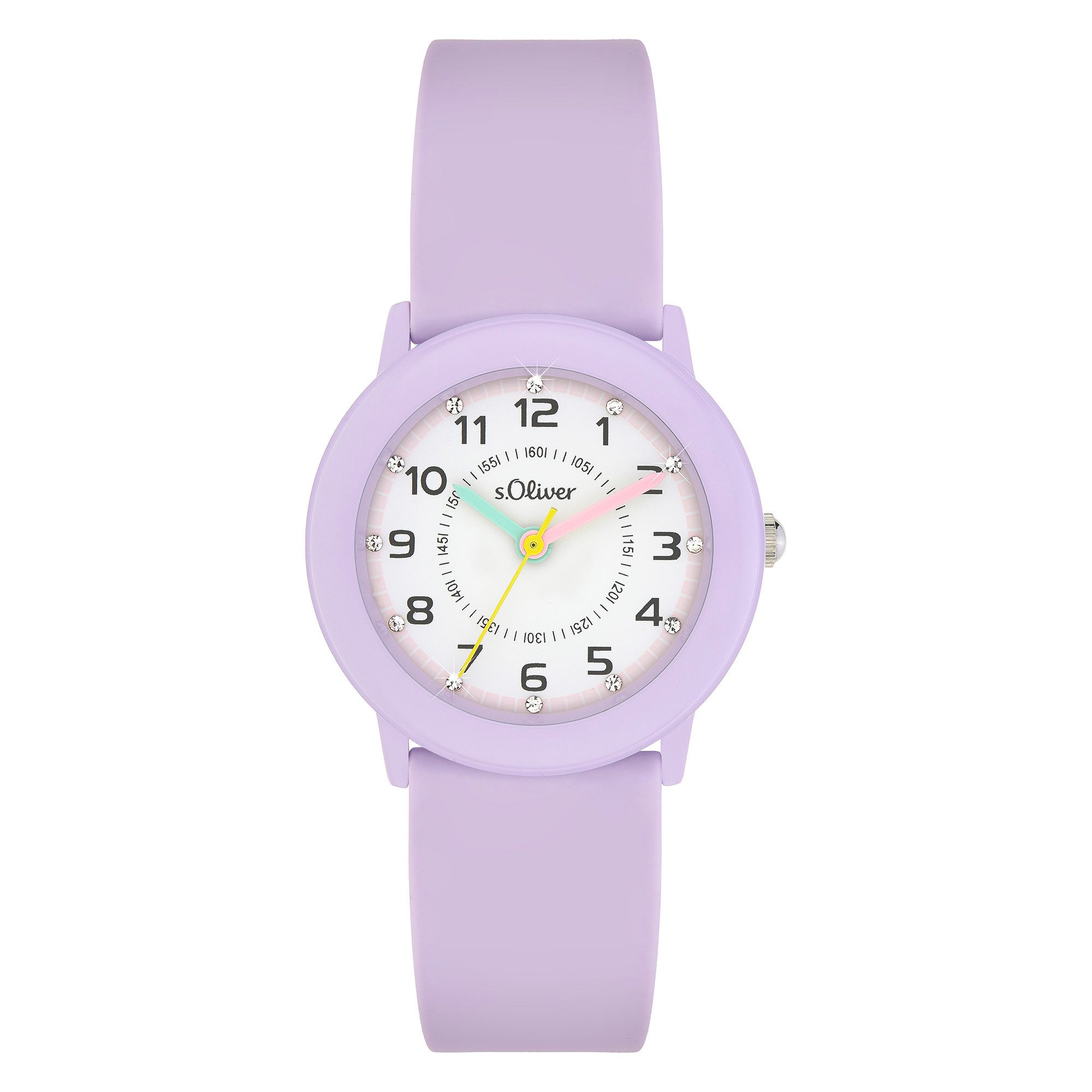 s.Oliver Quarzuhr The Little Spark SO-4520-PQ, Armbanduhr, Silikonarmband, Kinderuhr, Mädchen, analog