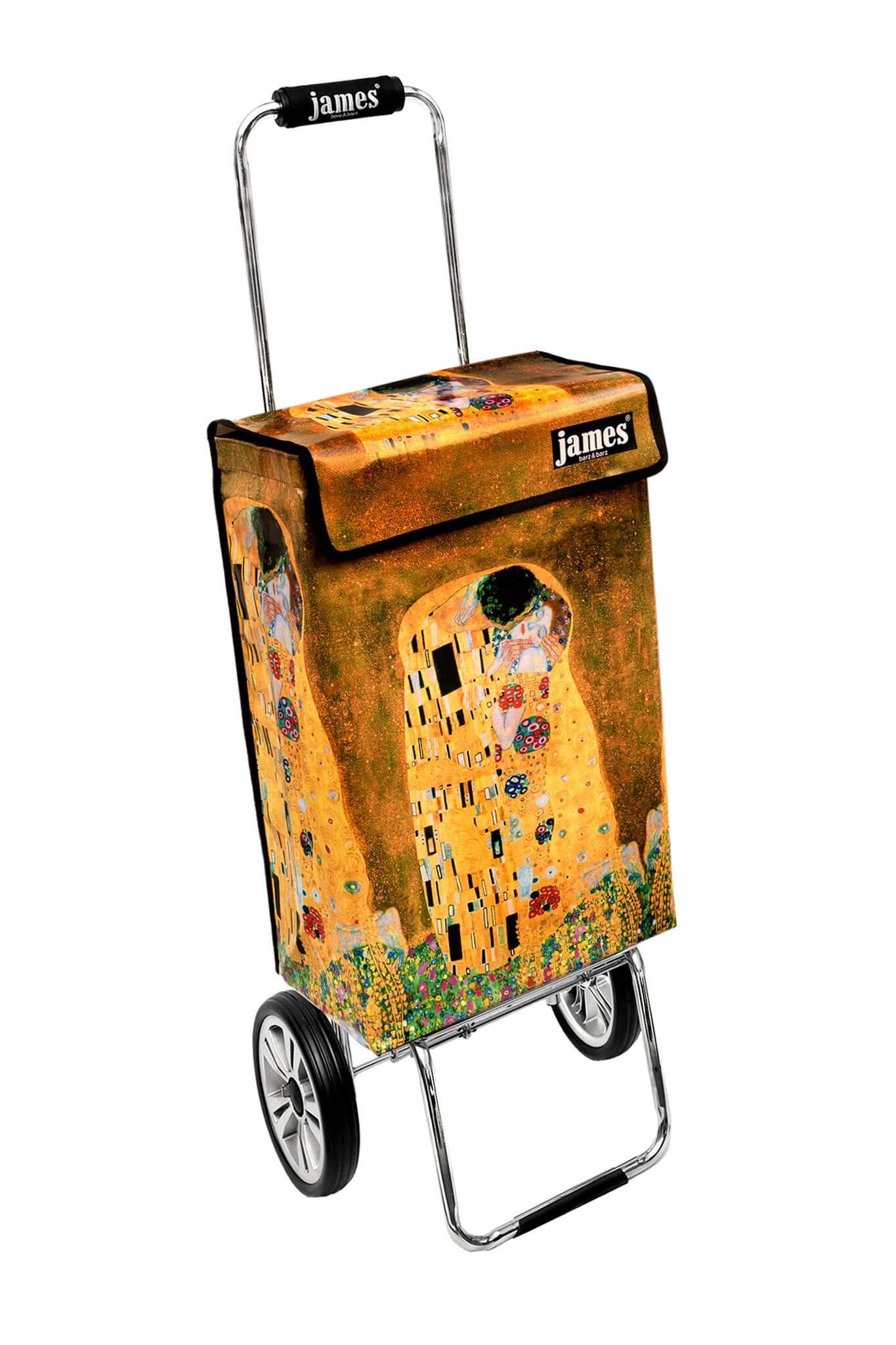 james Einkaufstrolley KLIMTKISS - stabiler Einkaufswagen mit individuellem Design, Handmade in Austria - Einkaufsbegleiter mit viel Stauraum - trägt 40kg