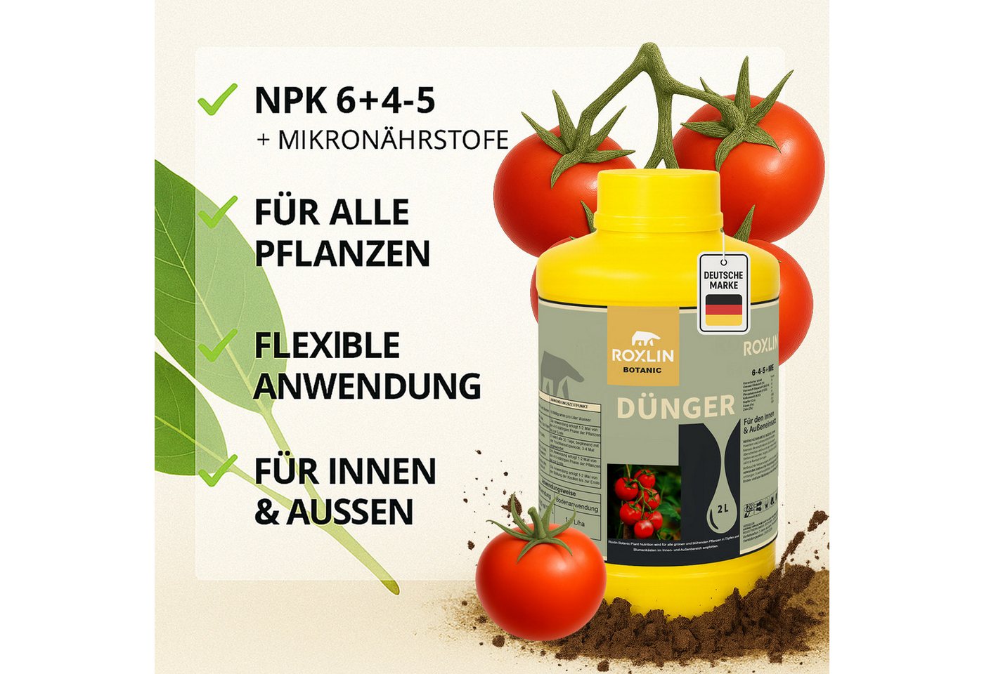 Thumbnail - Roxlin Gartendünger Tomato Dünger 2L – Flüssigdünger für alle Tomato fertilizer