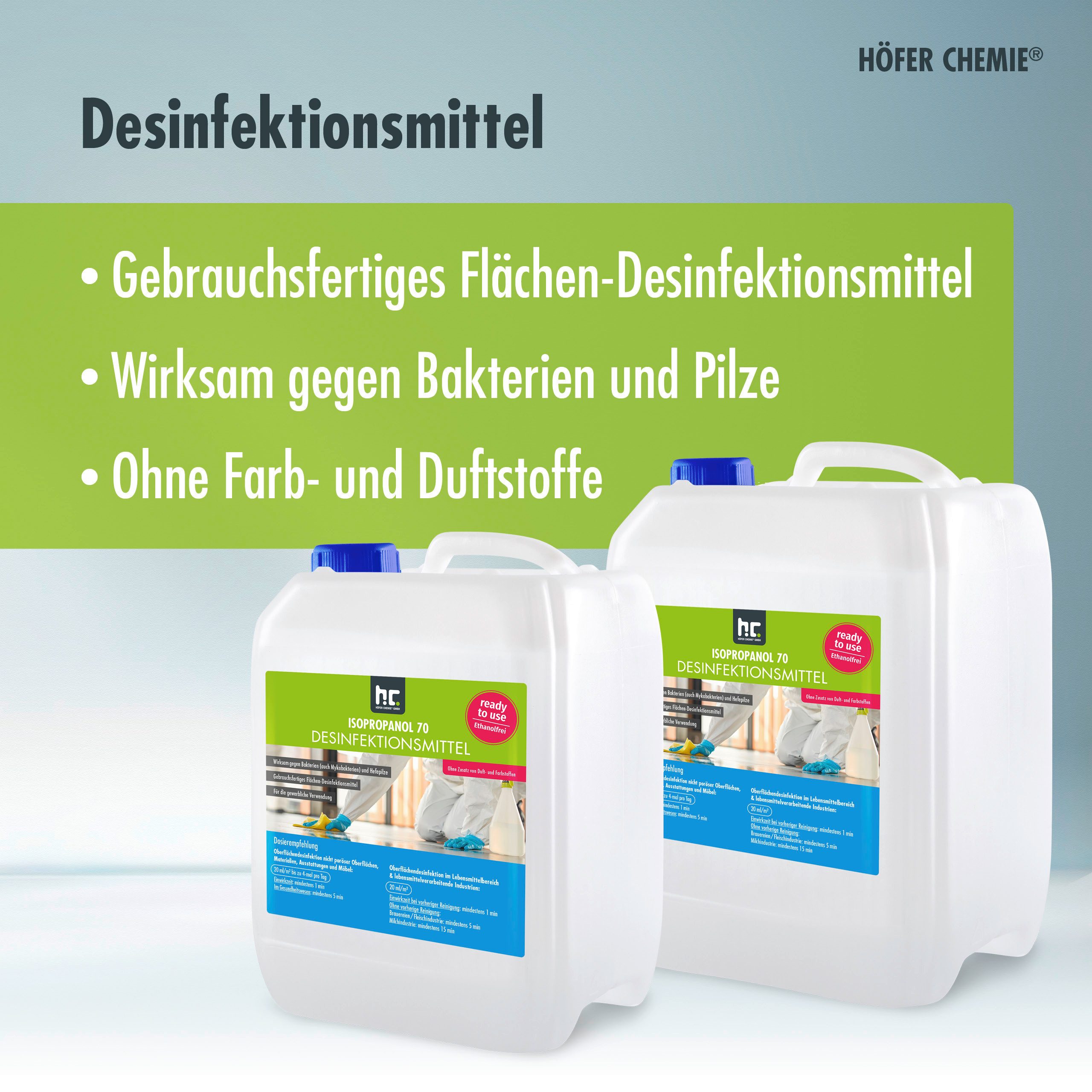 Brenntag GmbH 60x 10 L Isopropanol 70 - Desinfektionsmittel für Oberflächen Grundreiniger (Schnell wirksam gegen Keime und Bakterien)