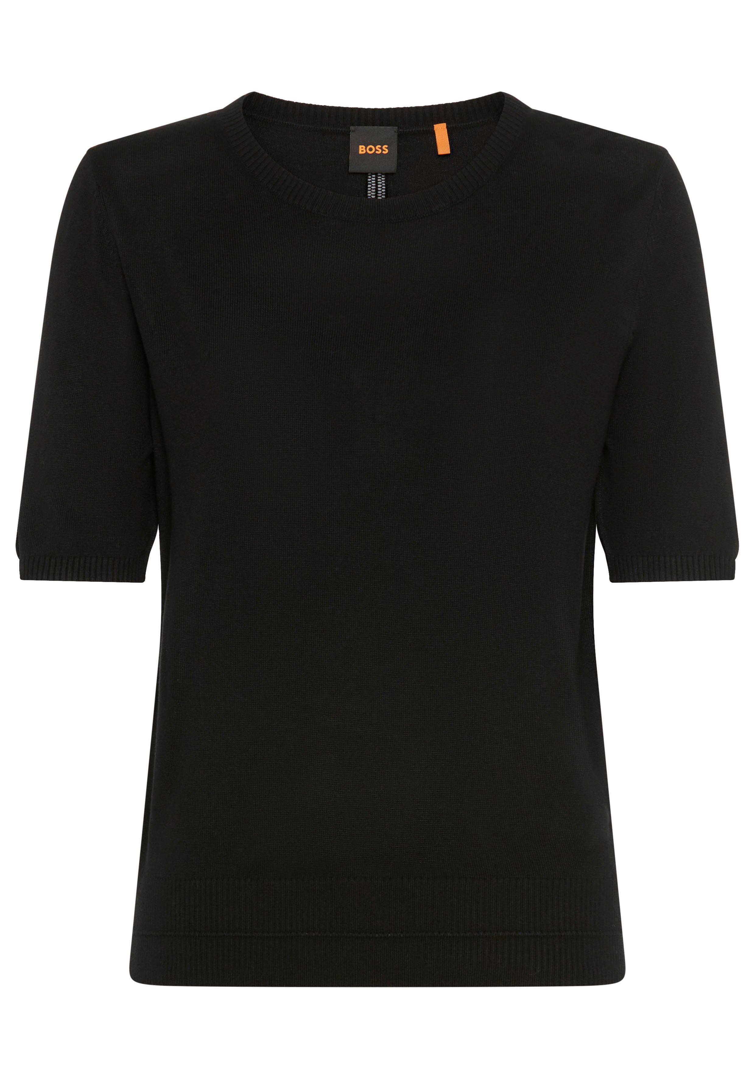 BOSS ORANGE Kurzarmpullover Fiaffusa Premium Damenmode mit dezentem Ajourst günstig online kaufen