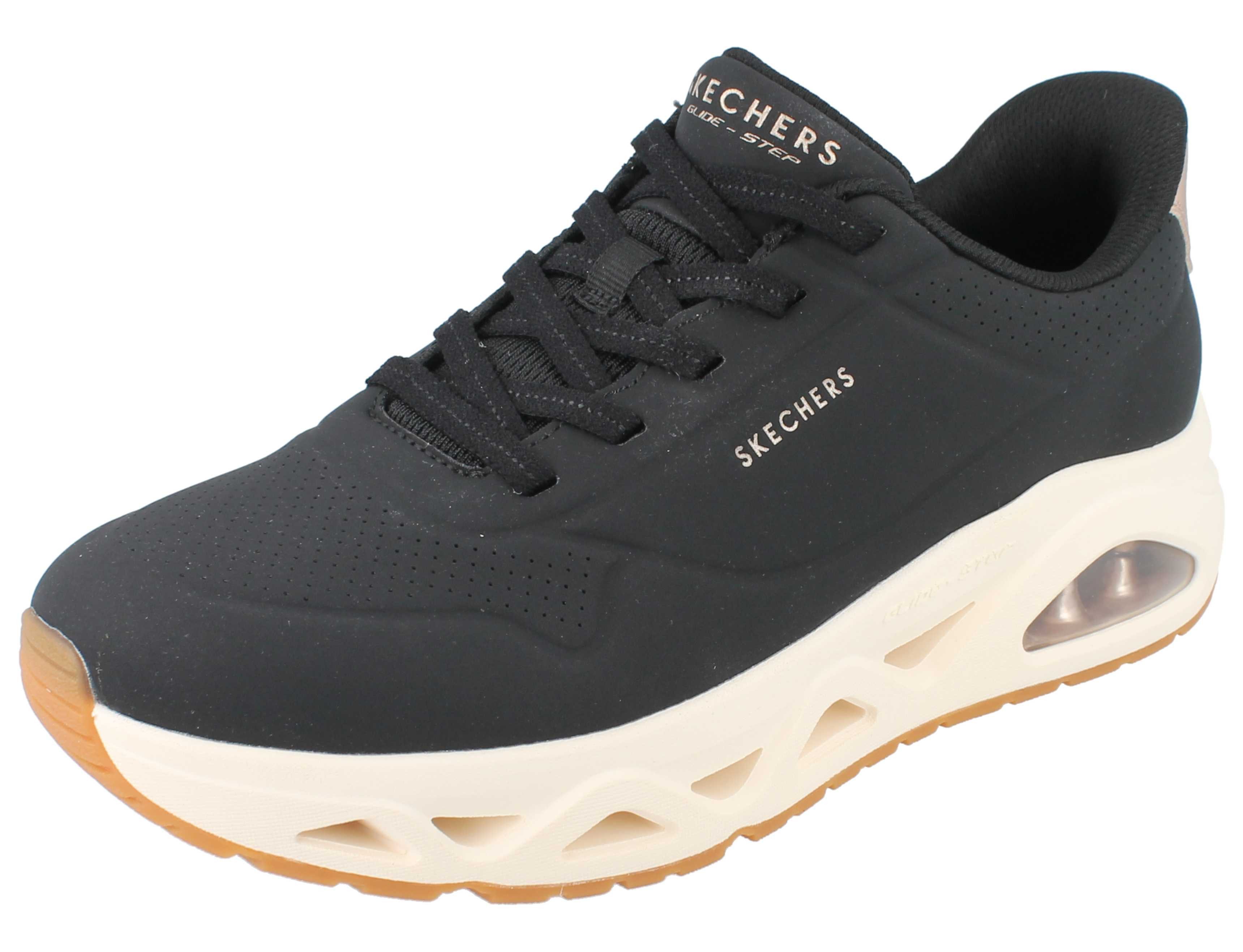 Skechers SKECHERS Slip-Ins Uno Glide Step Damen Sneaker schwarz Textil - Schnürschuh