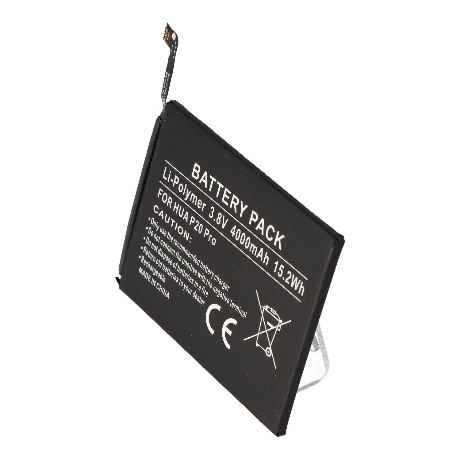 Akku passend für Huawei P20 Pro, Li-Polymer, 3,8V, 4000mAh, 15,2Wh, b Akku
