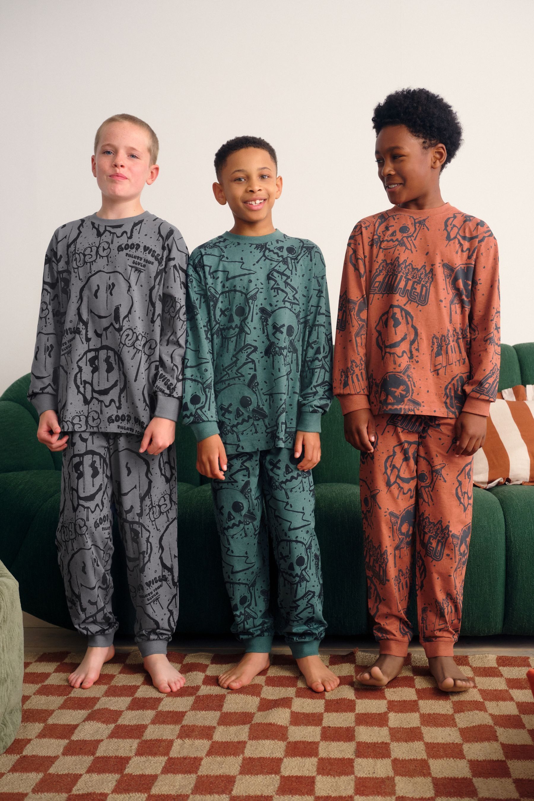 Next Pyjama 3er-Pack Schlafanzüge mit langen Ärmeln (6 tlg)