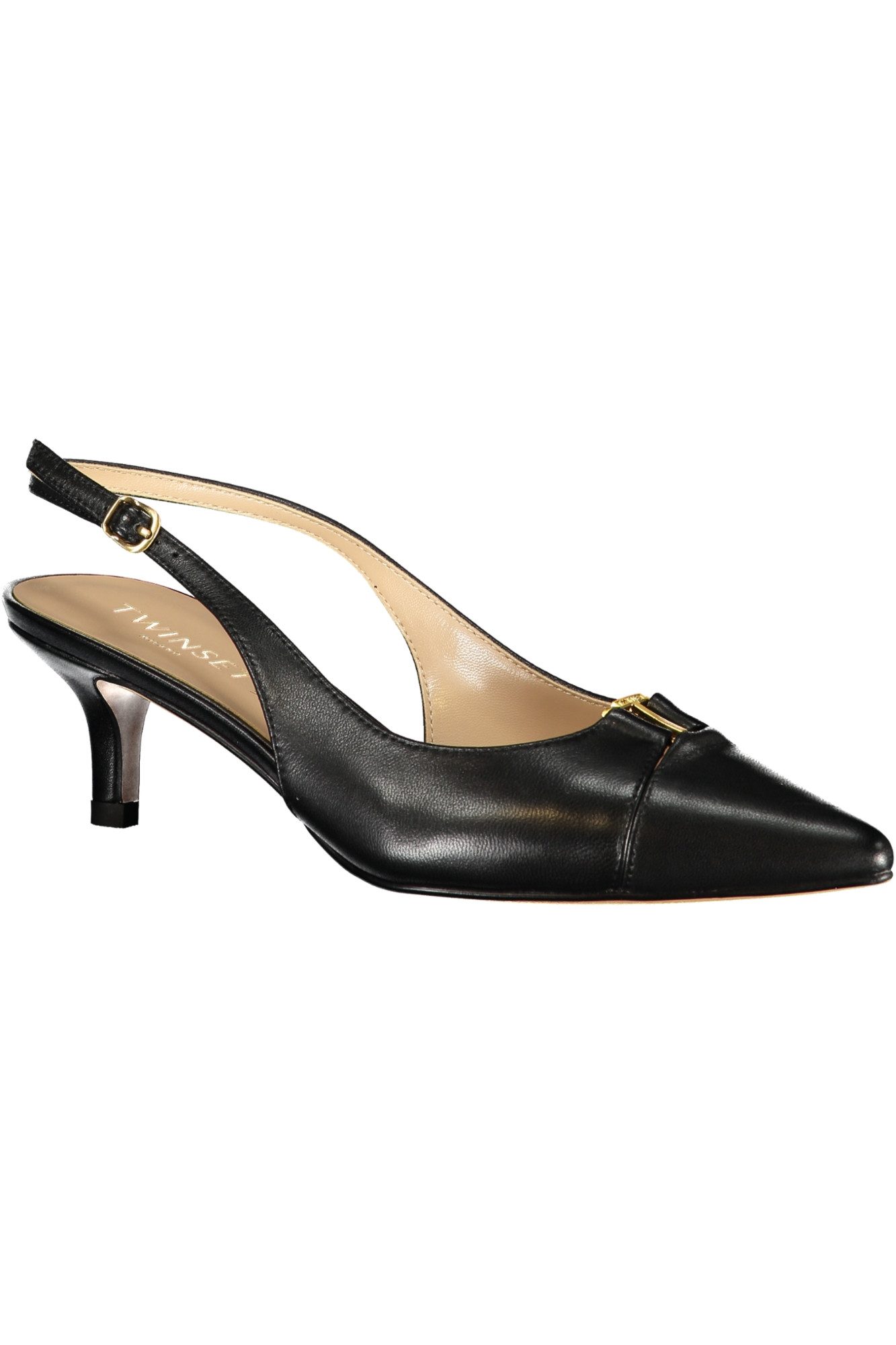 TWINSET Zehentrenner Elegante Damensandale Schwarz mit Fersen- und