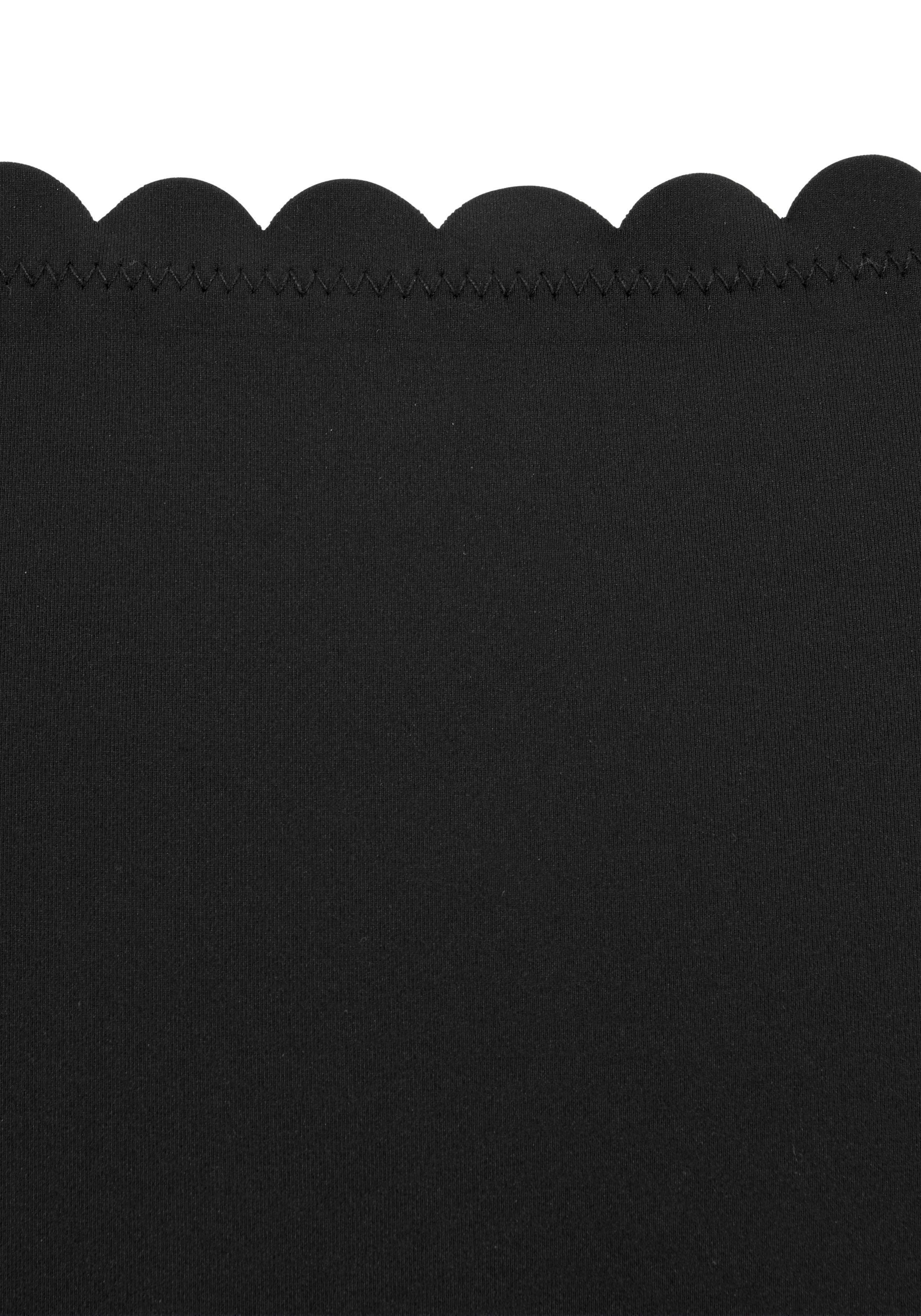 LASCANA Highwaist-Bikini-Hose Scallop mit gelaserter Wellenkante