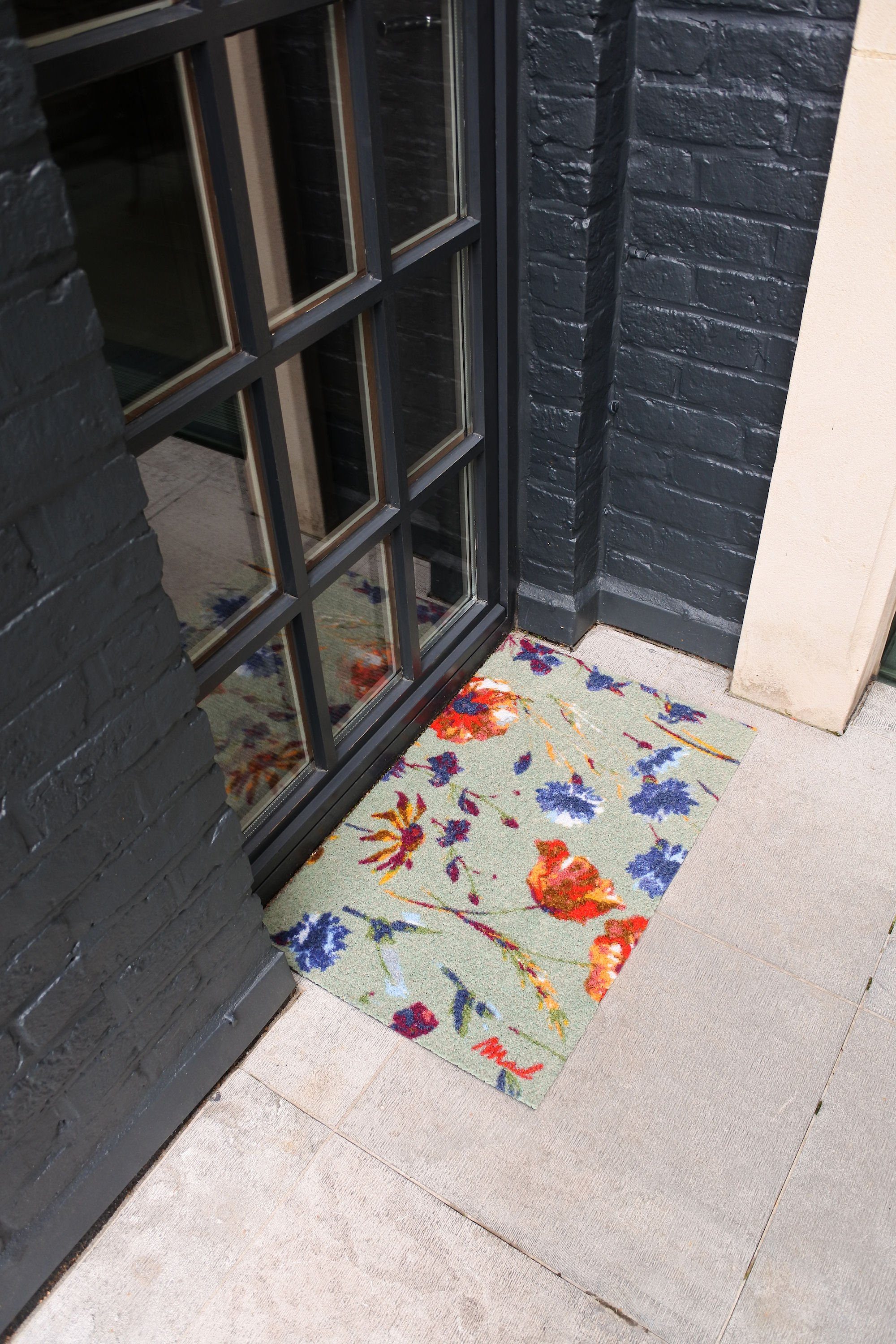 Mad about Mats Fußmatte Margo, rechteckig, Türvorleger, Schmutzfangmatte, mit Motiv: Blumen, Design Floral, Blüten, Indoor & Outdoor, mehrfarbig, rutschfest, maschinenwaschbar, 50 x 75 cm
