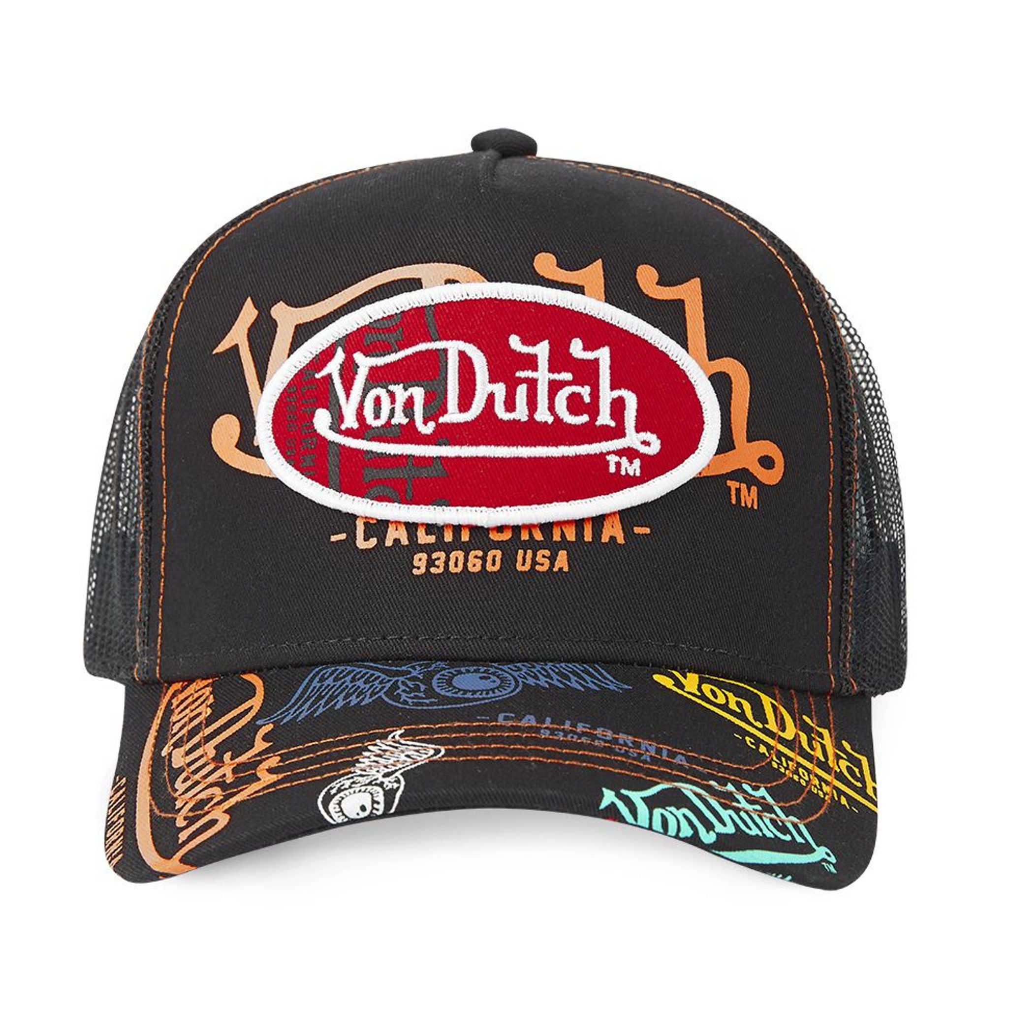 Von Dutch Trucker Cap Von Dutch Originals Trucker Cap - PATCH ALLOVER LOGO (Basecap, Basecap, Meshcap, Trucker Kappe) Logo All-Over Print auf der Front