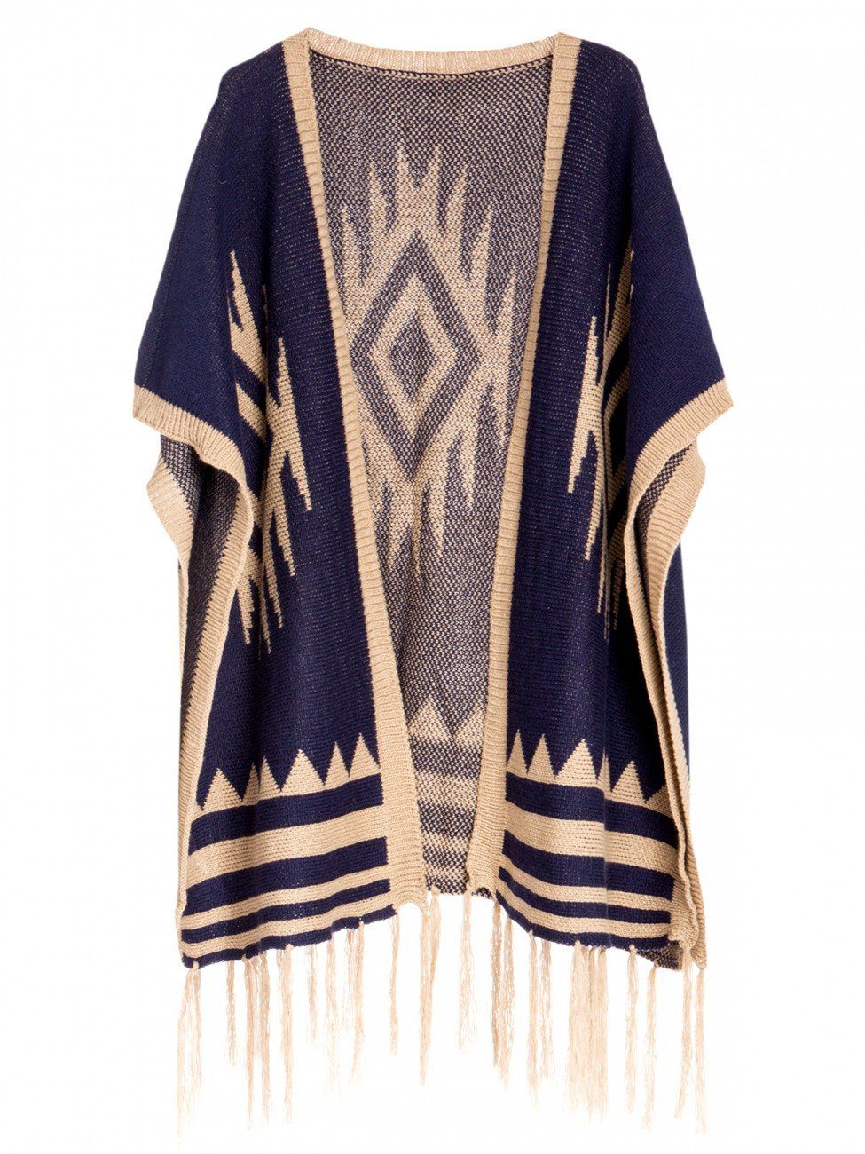 Poncho Caspar PON024 Damen Fransen Poncho