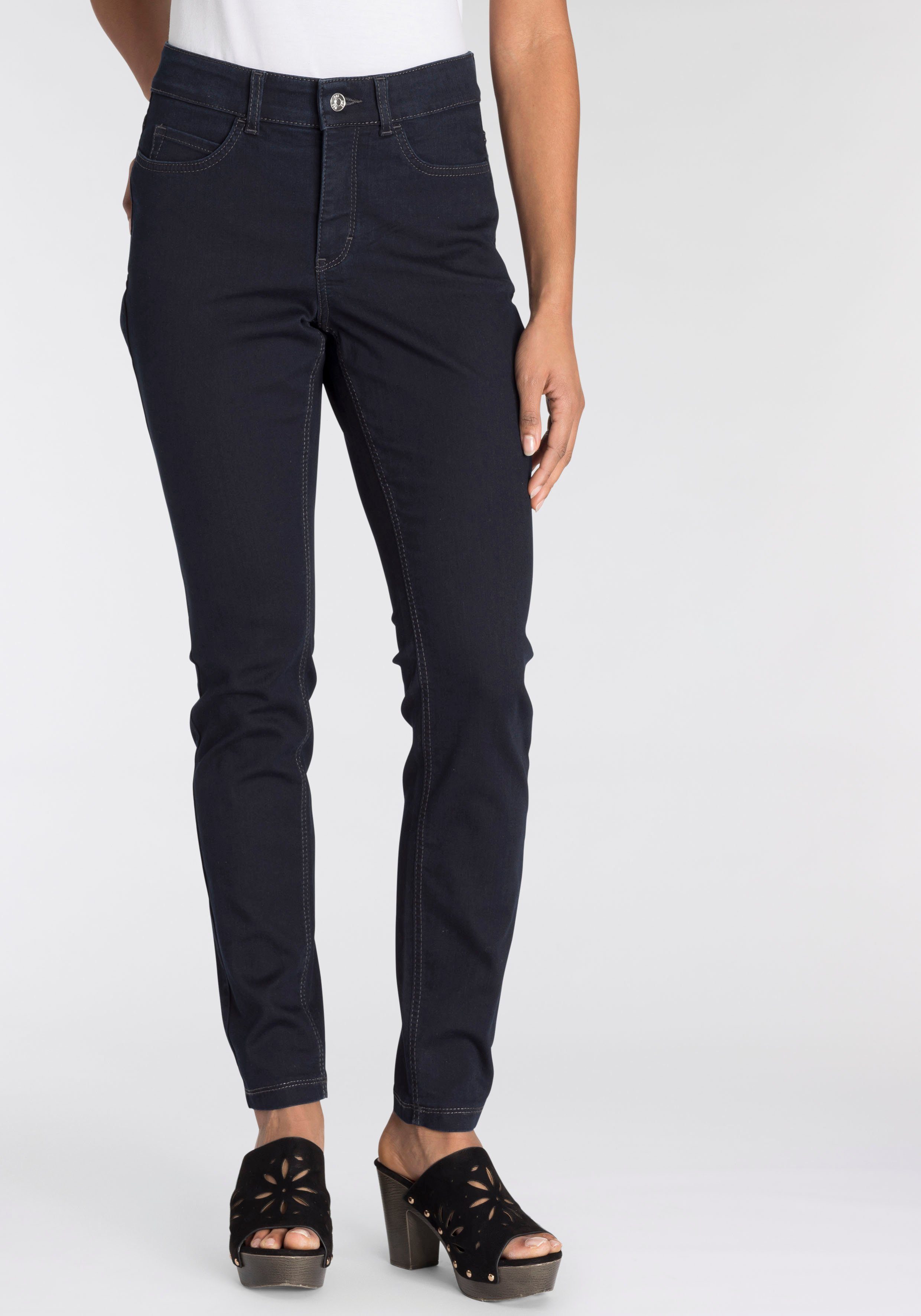 Hiperstretch-Skinny Skinny-fit-Jeans Power-Stretch MAC rinsed Tag den blue ganzen Qualität dark bequem sitzt