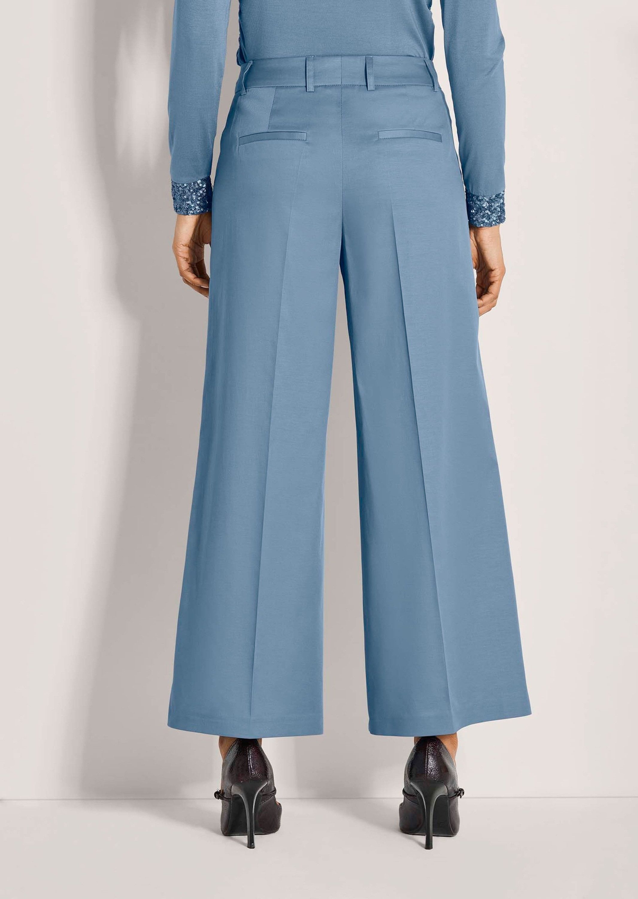 MADELEINE Culotte Elegante 7/8-Hose mit Bügelfalten Stilvolle Culotte mit Formbund und Schubtaschen, weites Bein