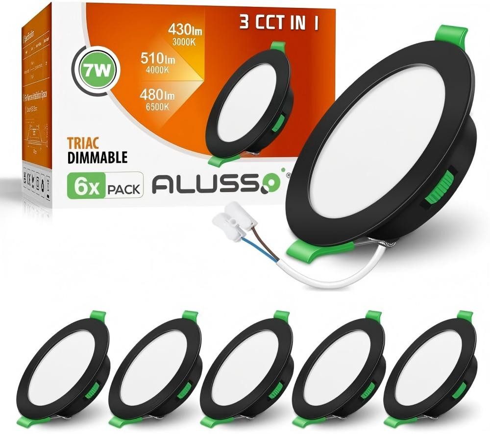 ALUSSO LED Einbaustrahler 6er-Set, Decken Leuchte, Flach Strahler für Bad, günstig online kaufen