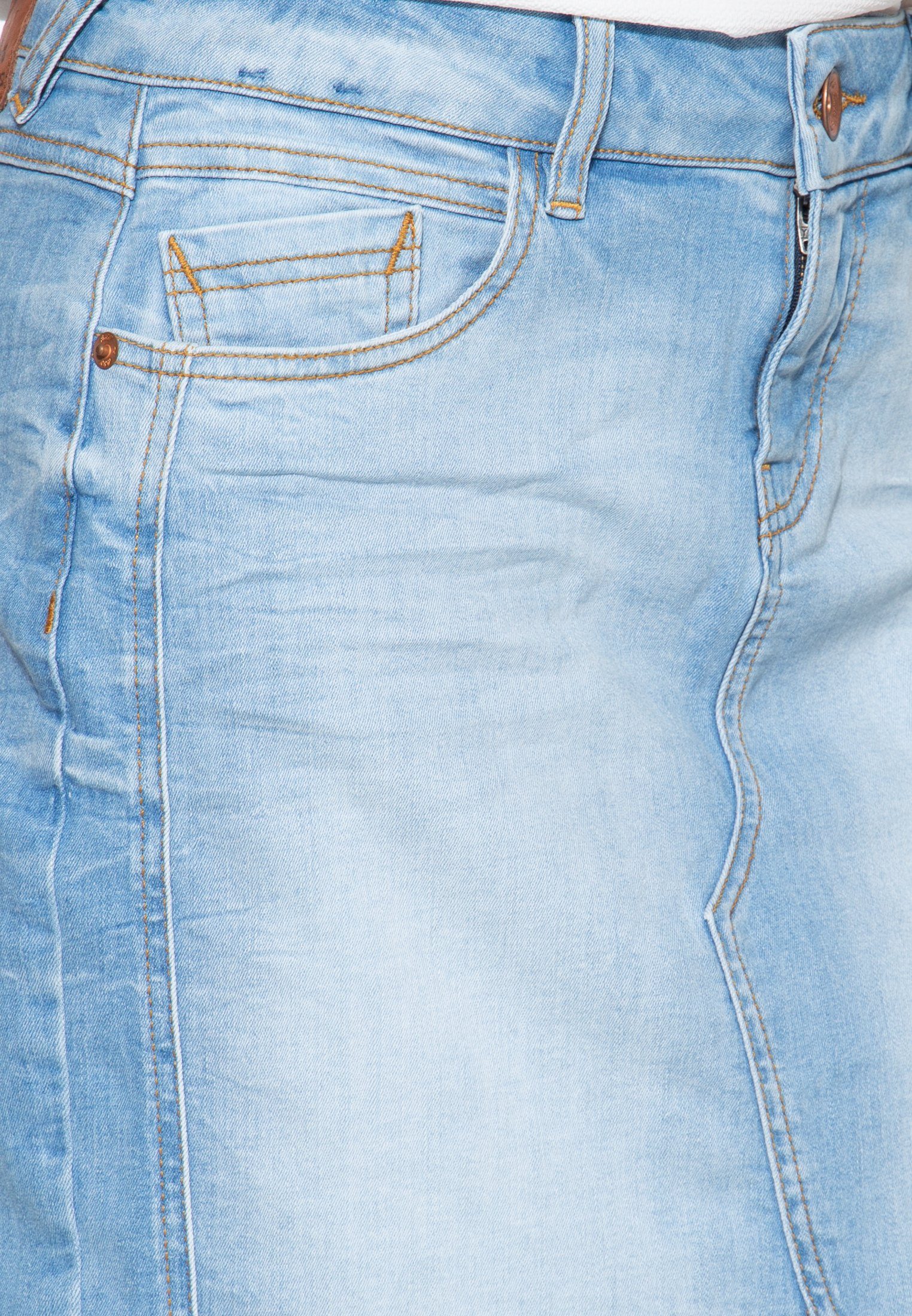 ATT Jeans Jeansrock Megan der Waschung mit an dezenter Gürtelschlaufe und Stickerei