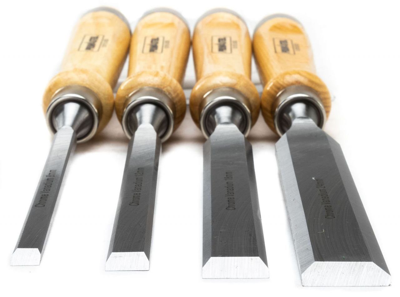 Primaster Stechbeitel Primaster Stechbeitel-Set 4-teilig mit Holzgriff