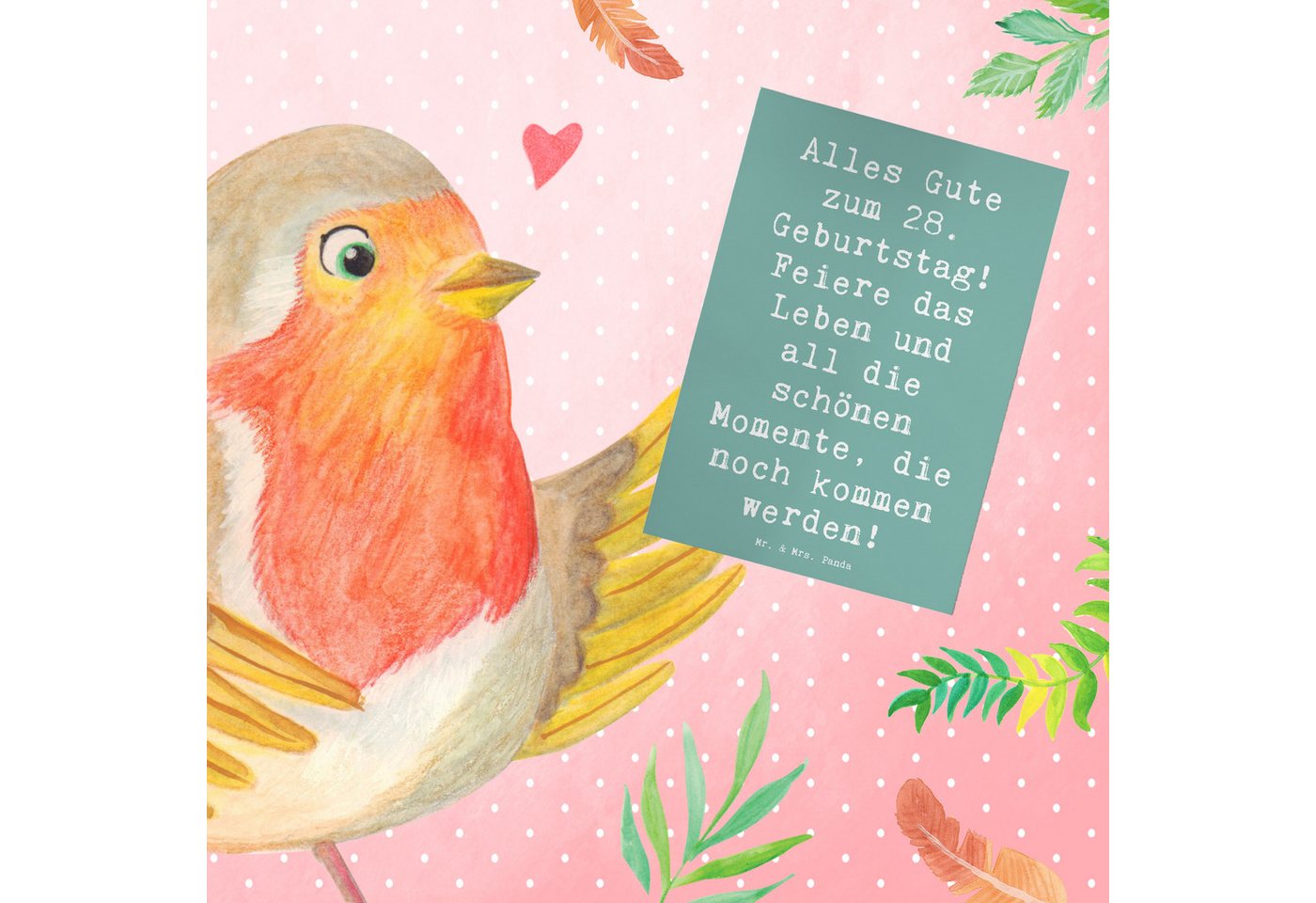 Thumbnail - Mr. & Mrs. Panda Grußkarte Spruch 28. Geburtstag - Meeresbrise - Geschenk, Geburtstagssprüche, G