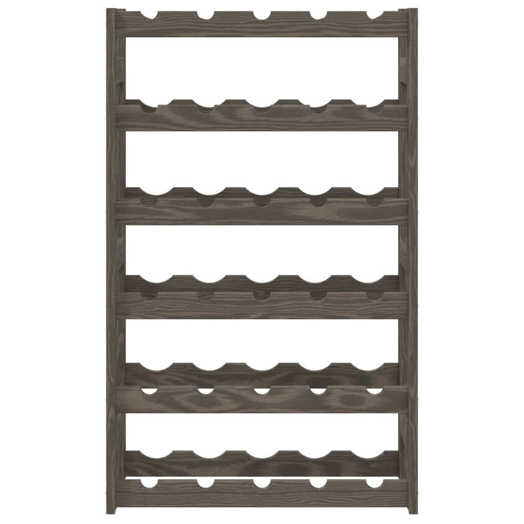vidaXL Weinregal NA Weinregal für 30 Flaschen Grau Massivholz Kiefer