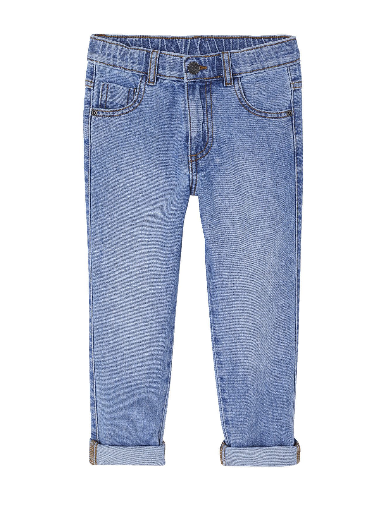 7/8-Caprijeans Weite Kinder Jeans mit verstellbarem Dehnbund