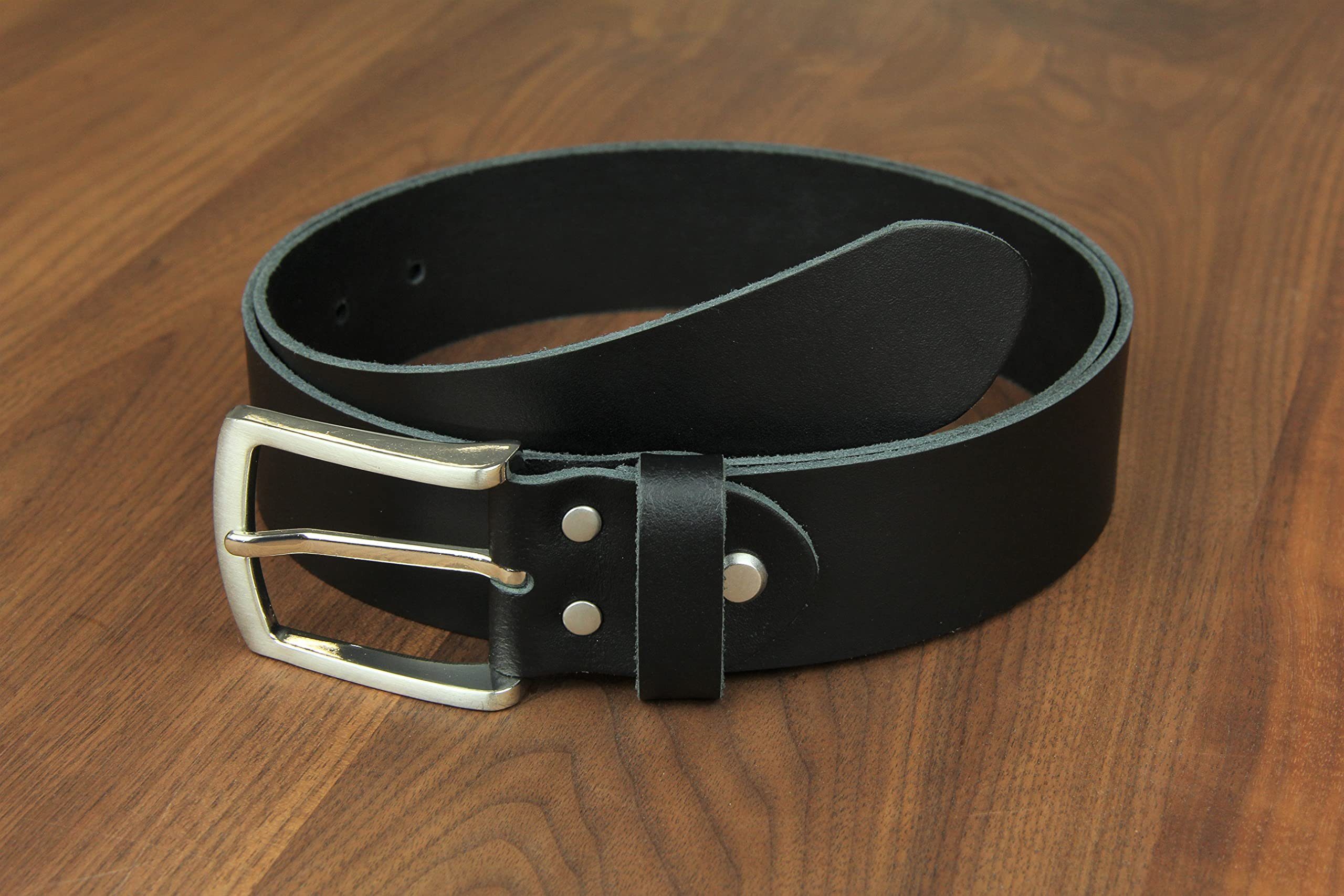 Frentree Ledergürtel aus 100% Echtleder, MADE IN GERMANY 3,8 cm breiter Gürtel aus Leder, kürzbar, Schwarz