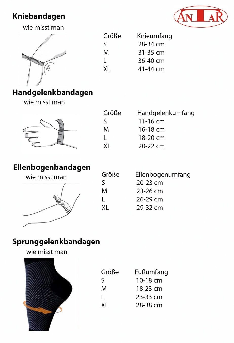 Antar Sprunggelenkbandage Moderne Sprunggelenkbandage aus Bambusviskose