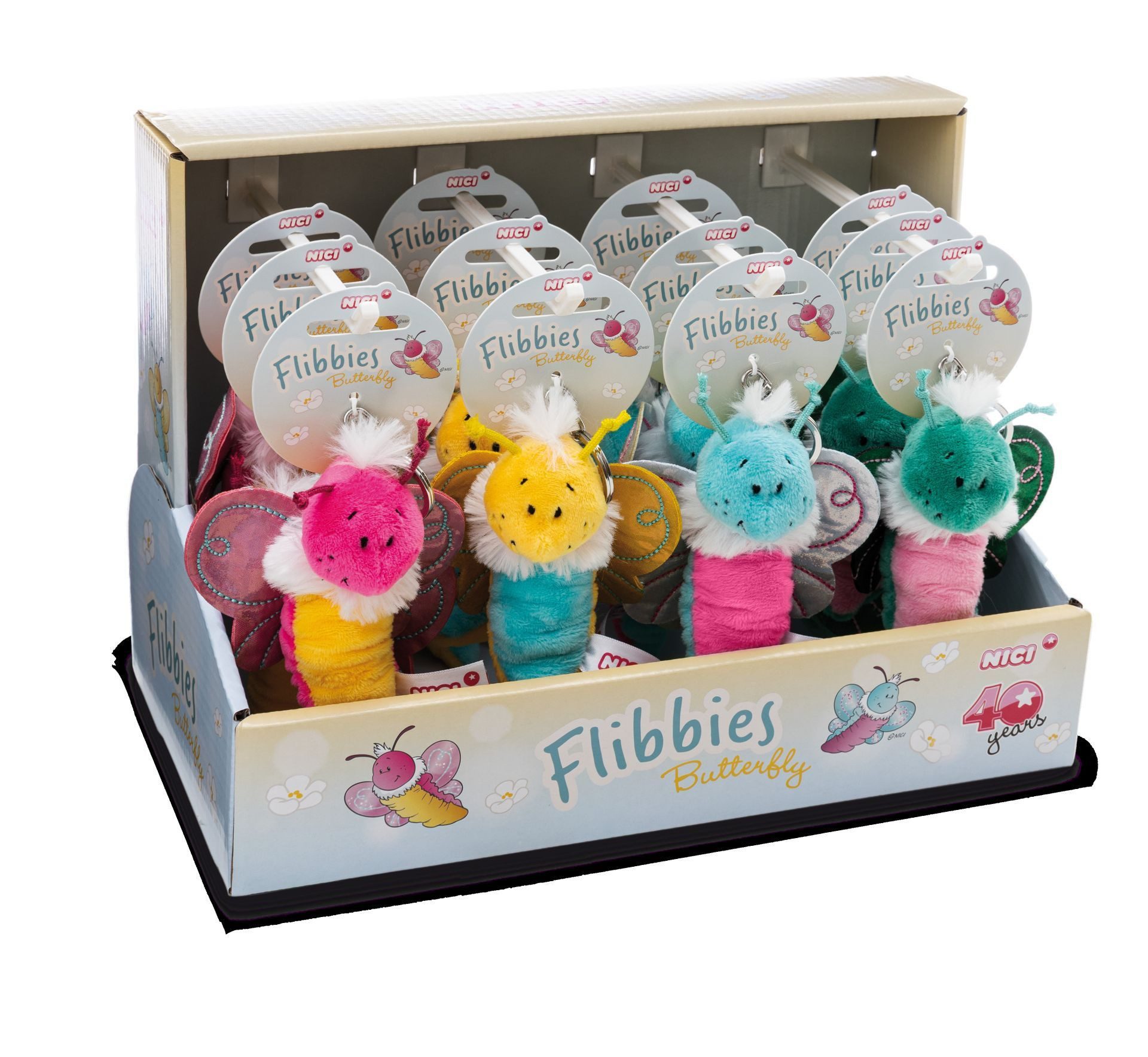 Nici Plüschfigur Nici 62882 Sortiment Schlüsselanhänger Flibbies Schmetterling