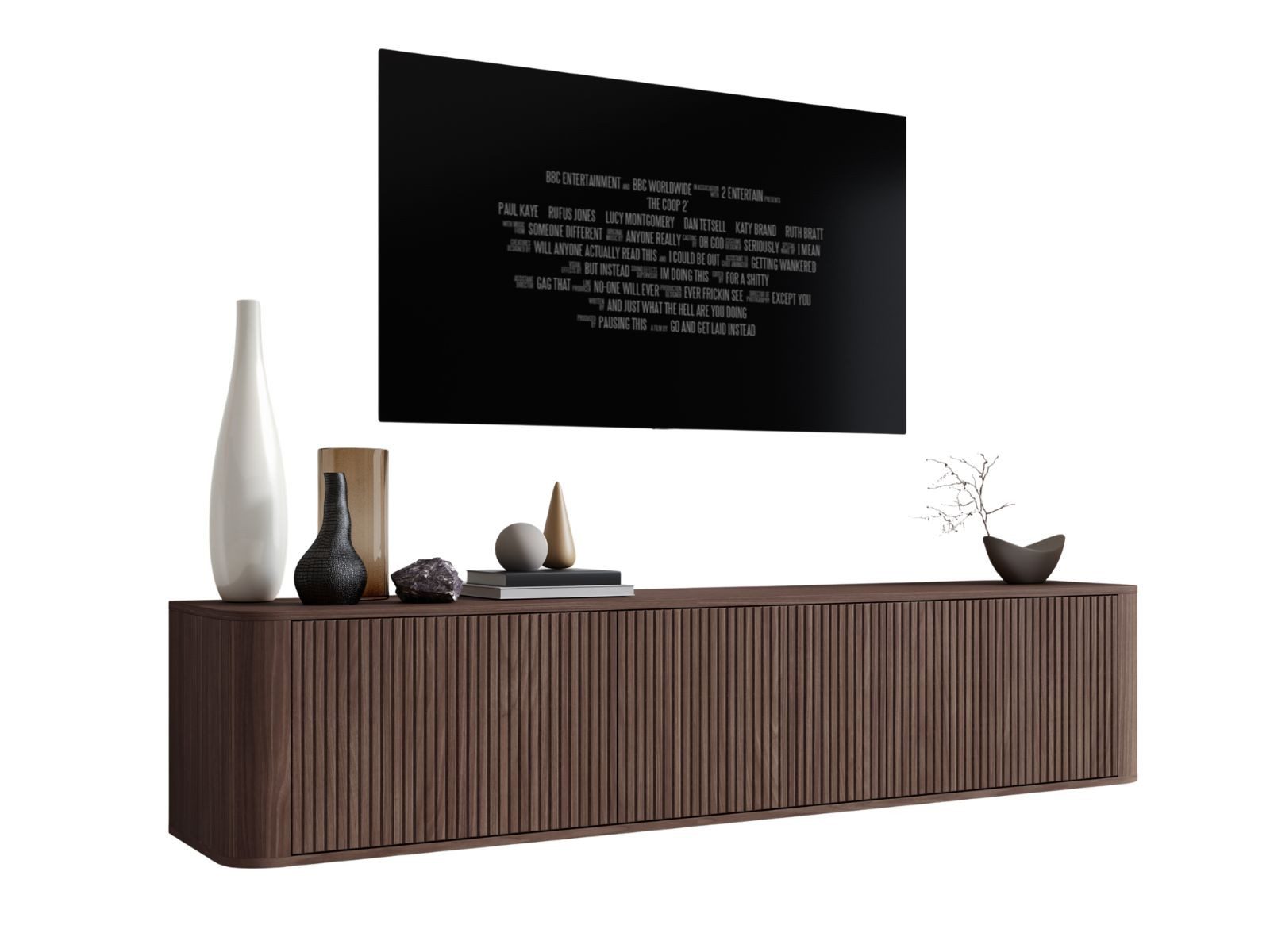 Compleo TV-Schrank modern und Japandi Design, Lowboard 200 cm breit MADE IN EU, TOPSELLER – Bild 2 von 3