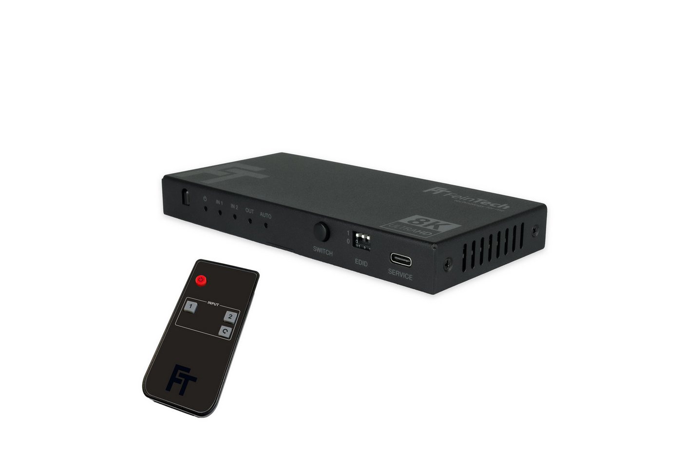 FeinTech SW212 HDMI 2.1 Switch 2 In 1 Out + Audio Extractor HDMI-Adapter zu Toslink, Aux, 8K & 4K 120Hz
