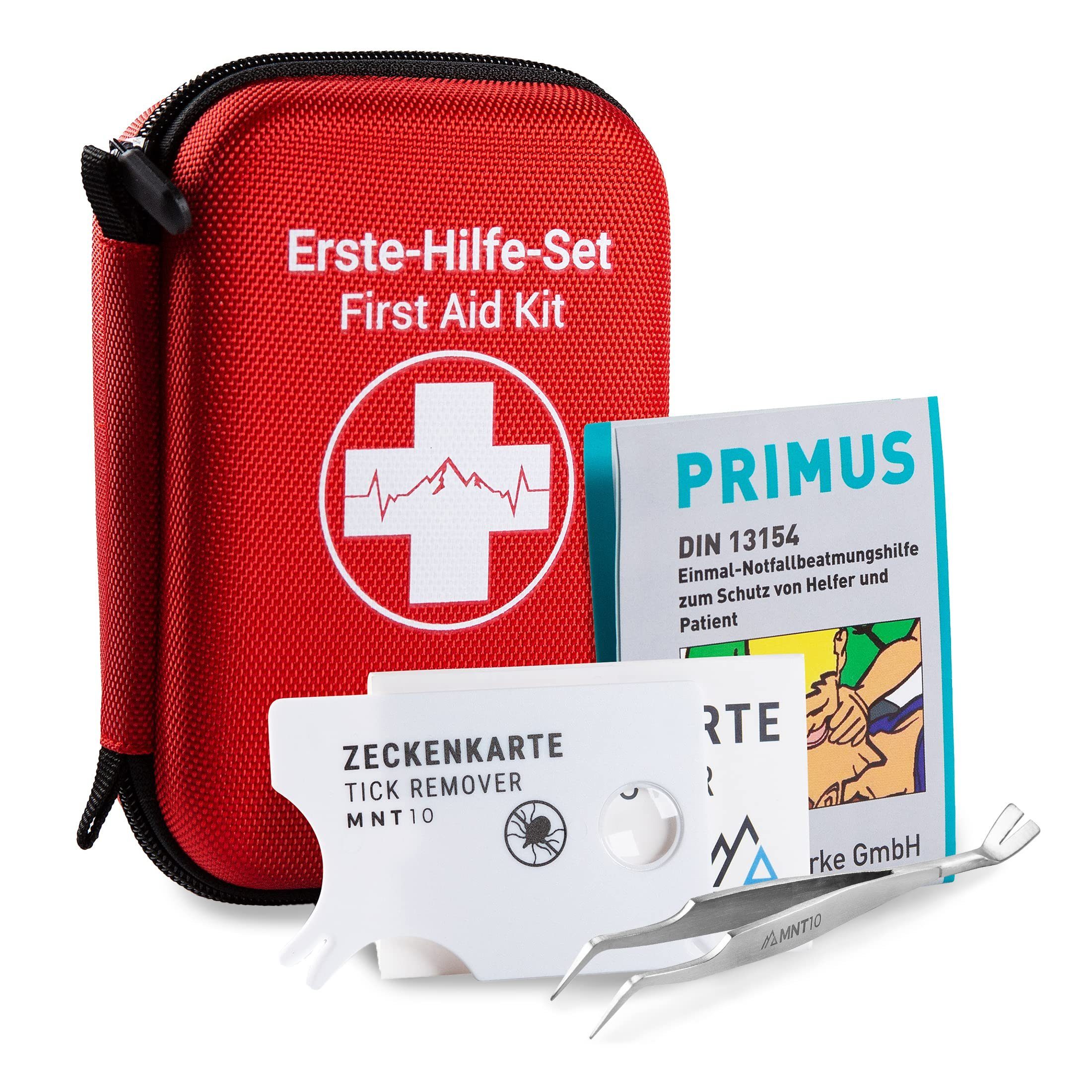 MNT10 Erste-Hilfe-Set Notfall Erste-Hilfe-Set Outdoor, DIN 13167, Mini First Aid Kit, Mini Erste Hilfe Set für Kinder, Fahrrad, Wandern