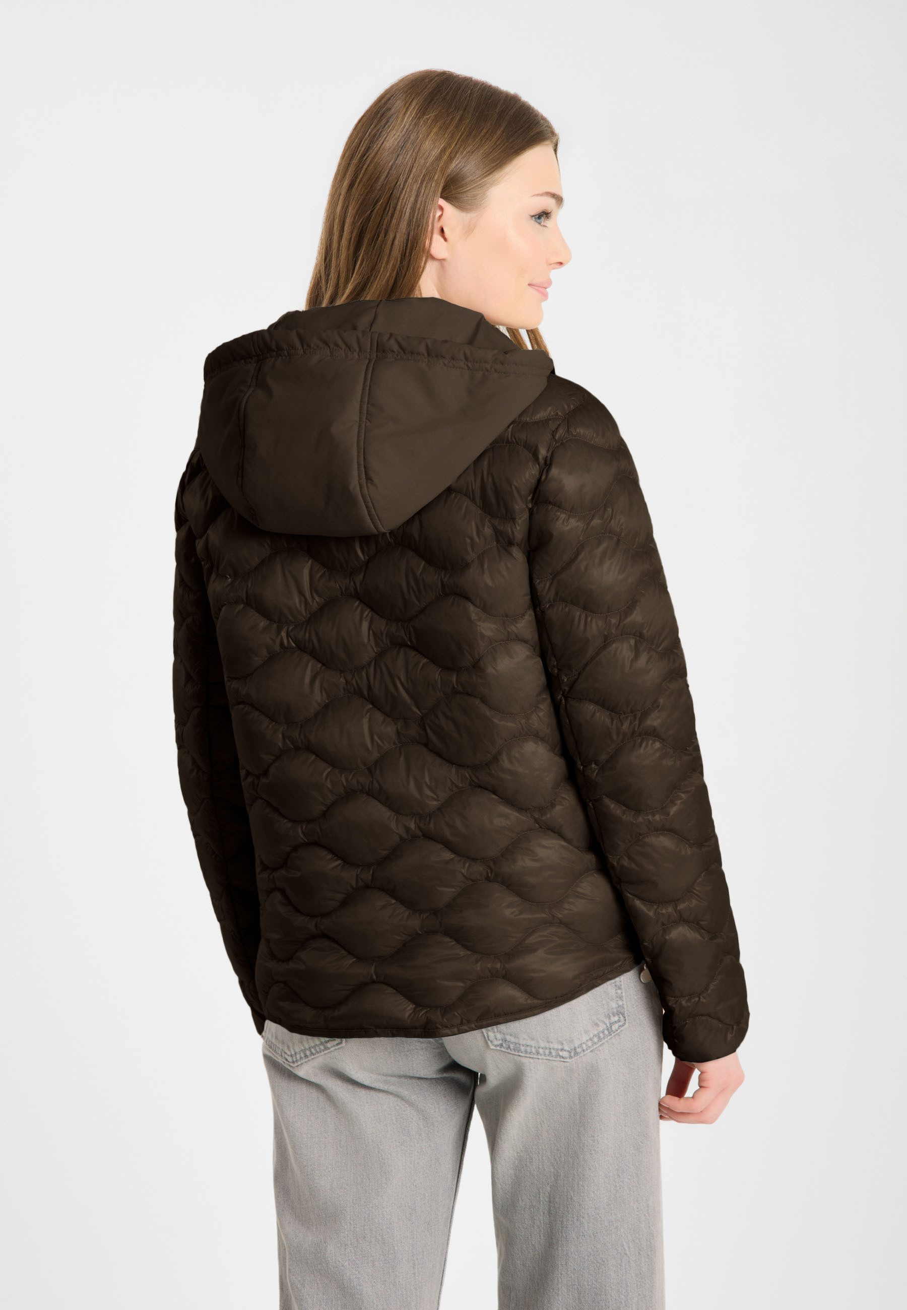 Frieda & Freddies Winterjacke Frieda & Freddies Steppjacke mit Wellensteppung und Materialmix
