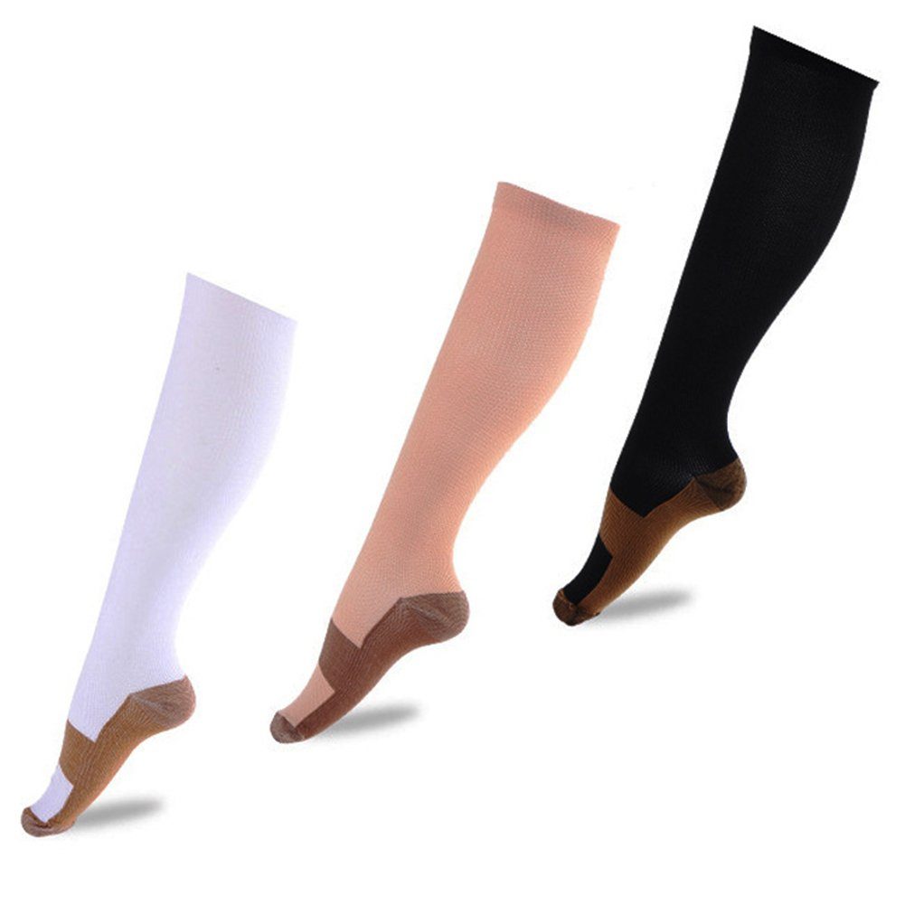 Blusmart Stützkniestrümpfe Fußball-Druckstrümpfe, Feuchtigkeitsableitende und B Socken Yin Yang-schwarz Elastische