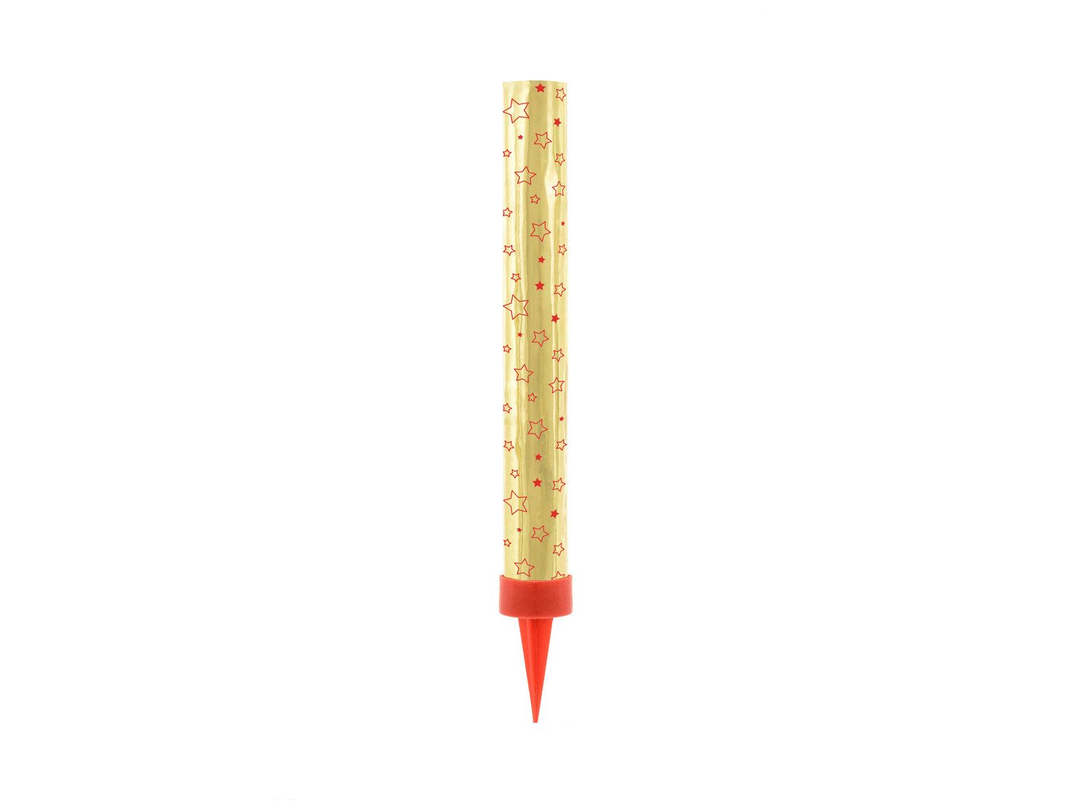 partydeco Geburtstagskerze, Eisfontänen für Torten 12cm Brenndauer ca. 60 Sek. 4 Stück Gold / Rot