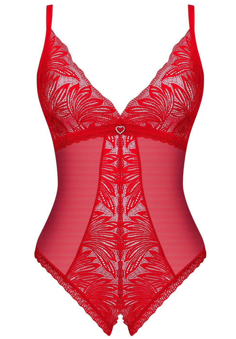 Obsessive Body Chilisa ouvert Body mit offenem Schritt Spitze - rot (1-tlg) günstig online kaufen