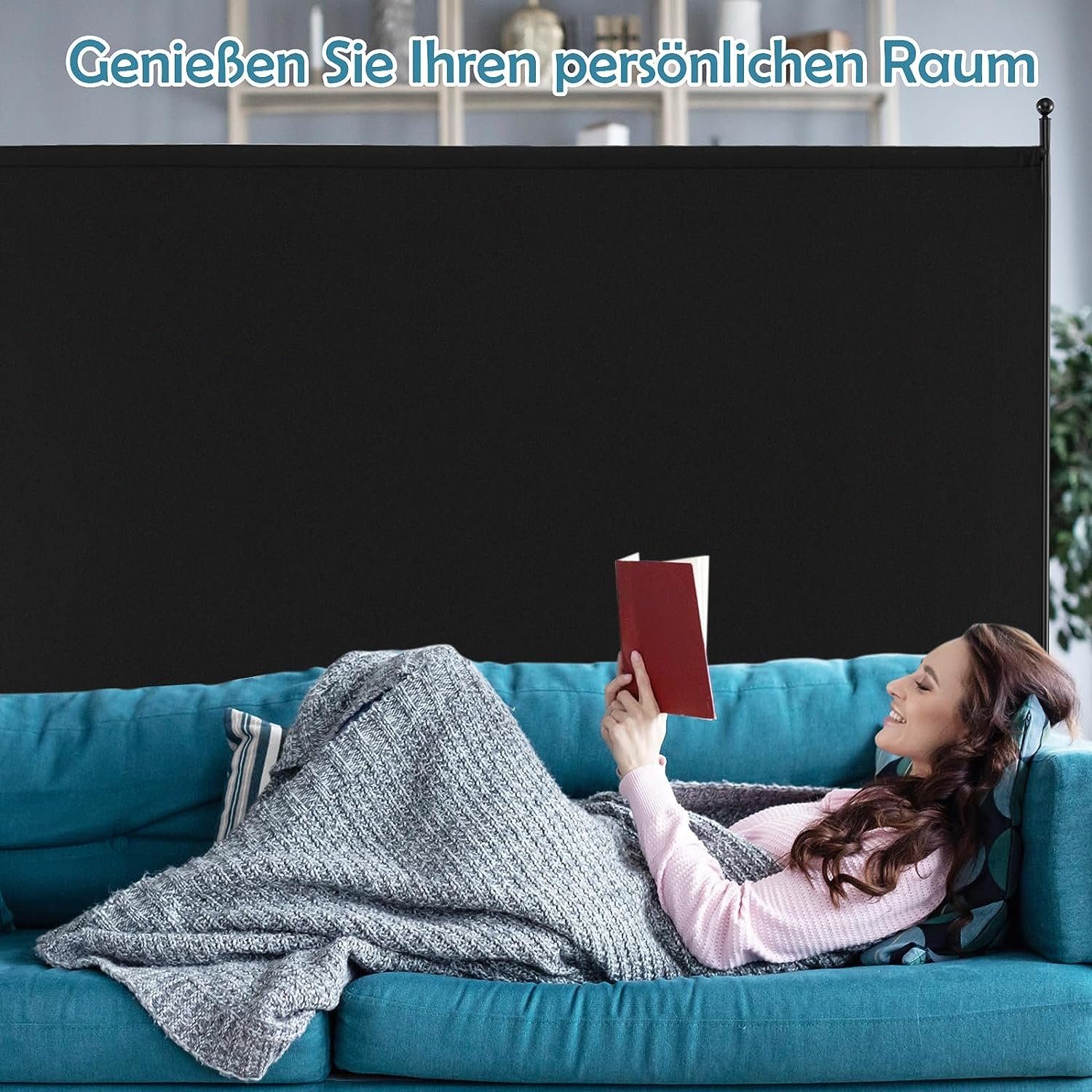 KOMFOTTEU Raumteiler Sichtschut, 184 cm Paravent mit Rollen