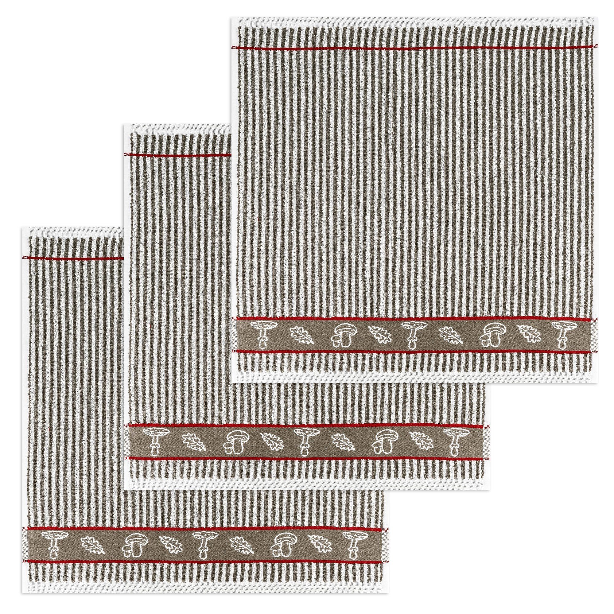 Kracht Geschirrtuch Waldpilze, (Set, 3-tlg., Set), günstig online kaufen