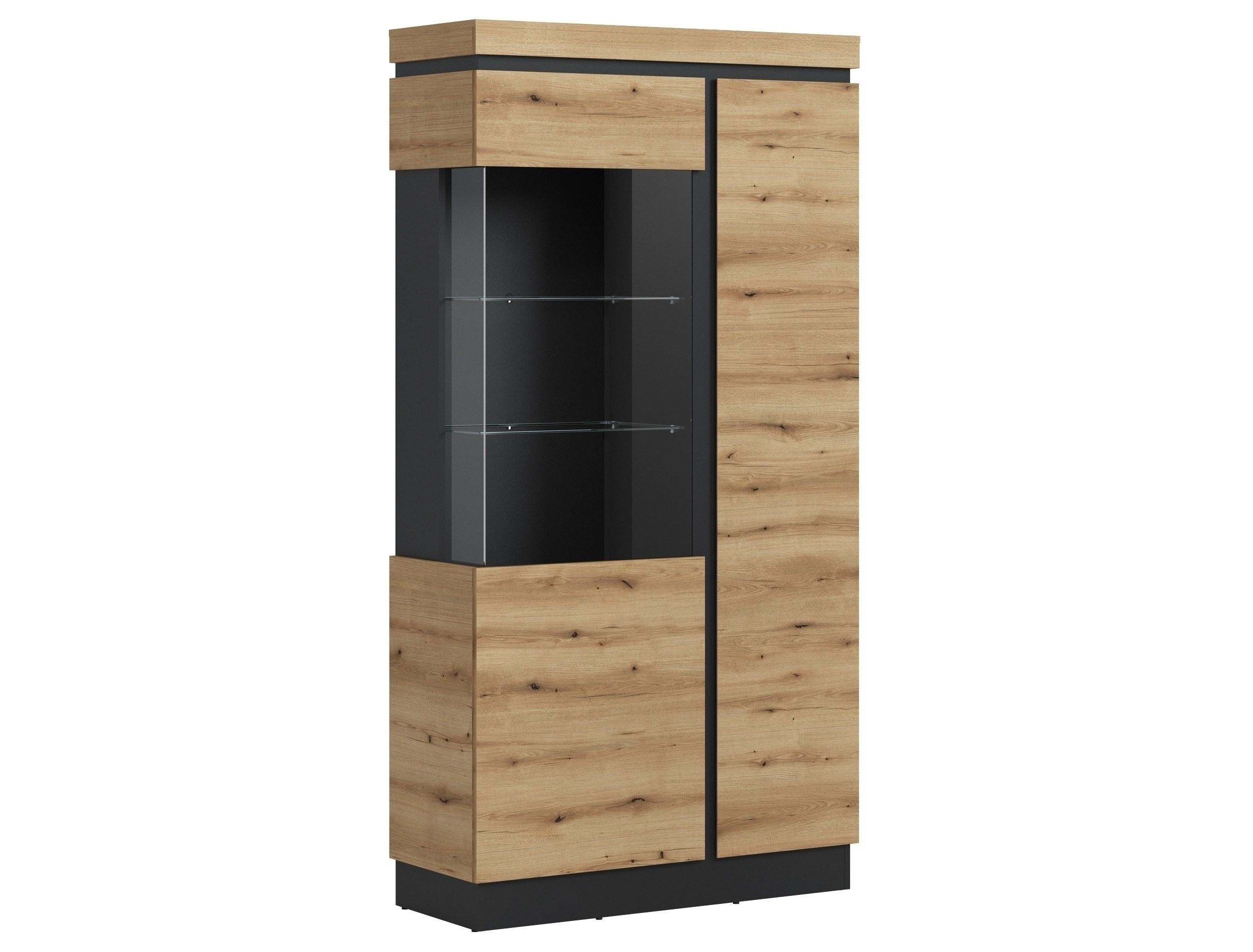 Meble Wójcik Glasvitrine in Coast Evoke Eiche Dekor - 103,6x200,5x40cm (BxHxT)