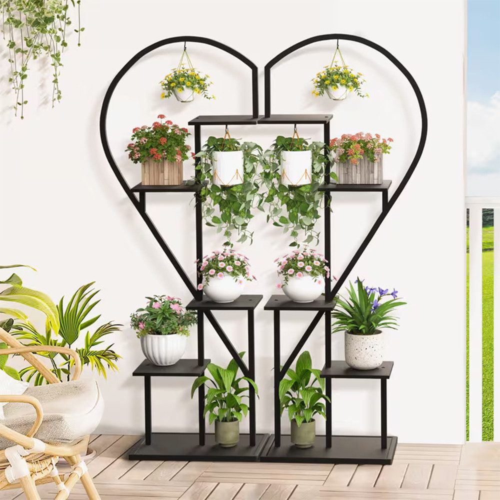 Ribelli Pflanzentreppe Pflanzenständer, schwarz / braun (2 St), Blumenständer