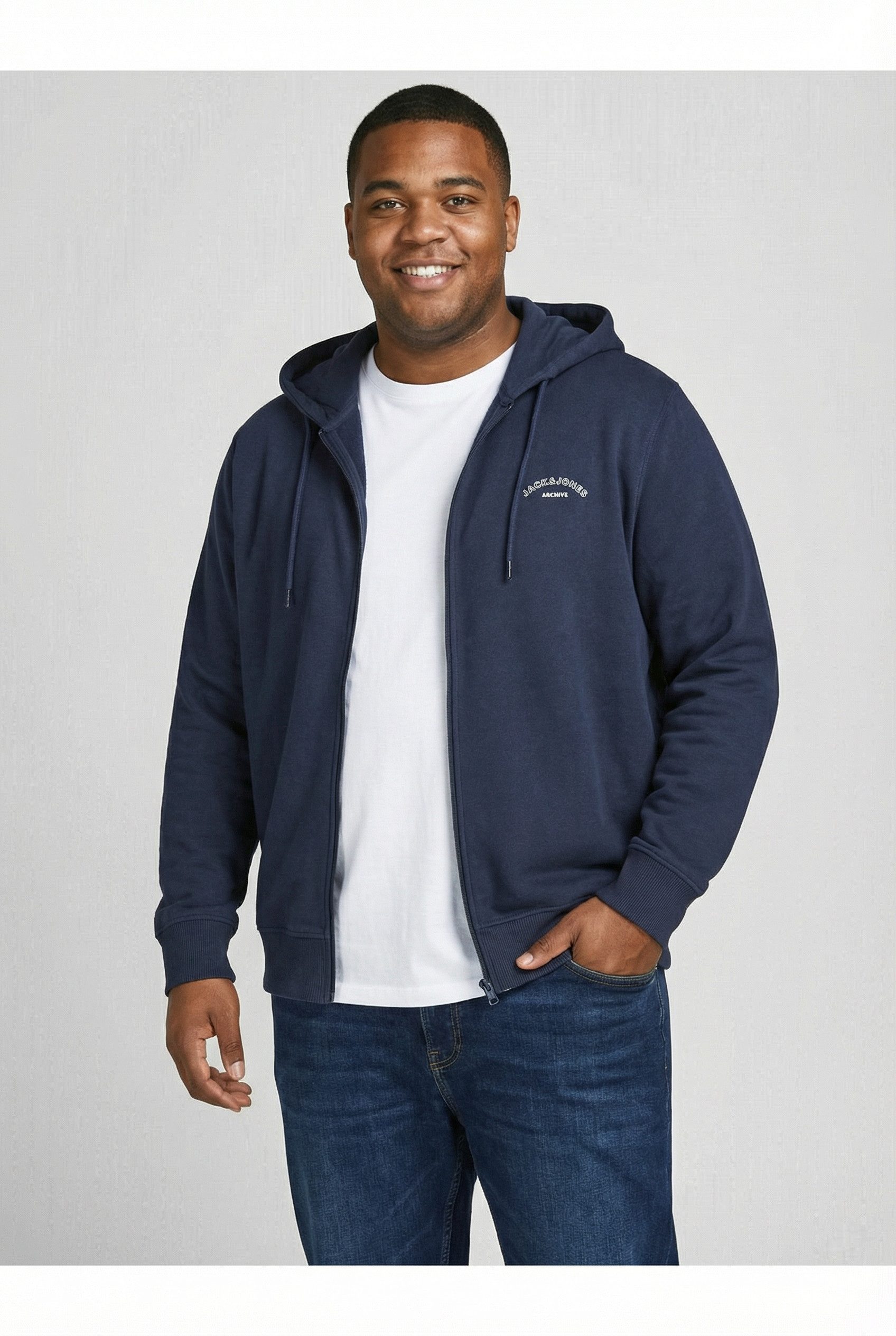 Jack & Jones PlusSize Kapuzensweatjacke JJCOLLEGE LOGO SWEAT ZIP HOOD PLS günstig online kaufen