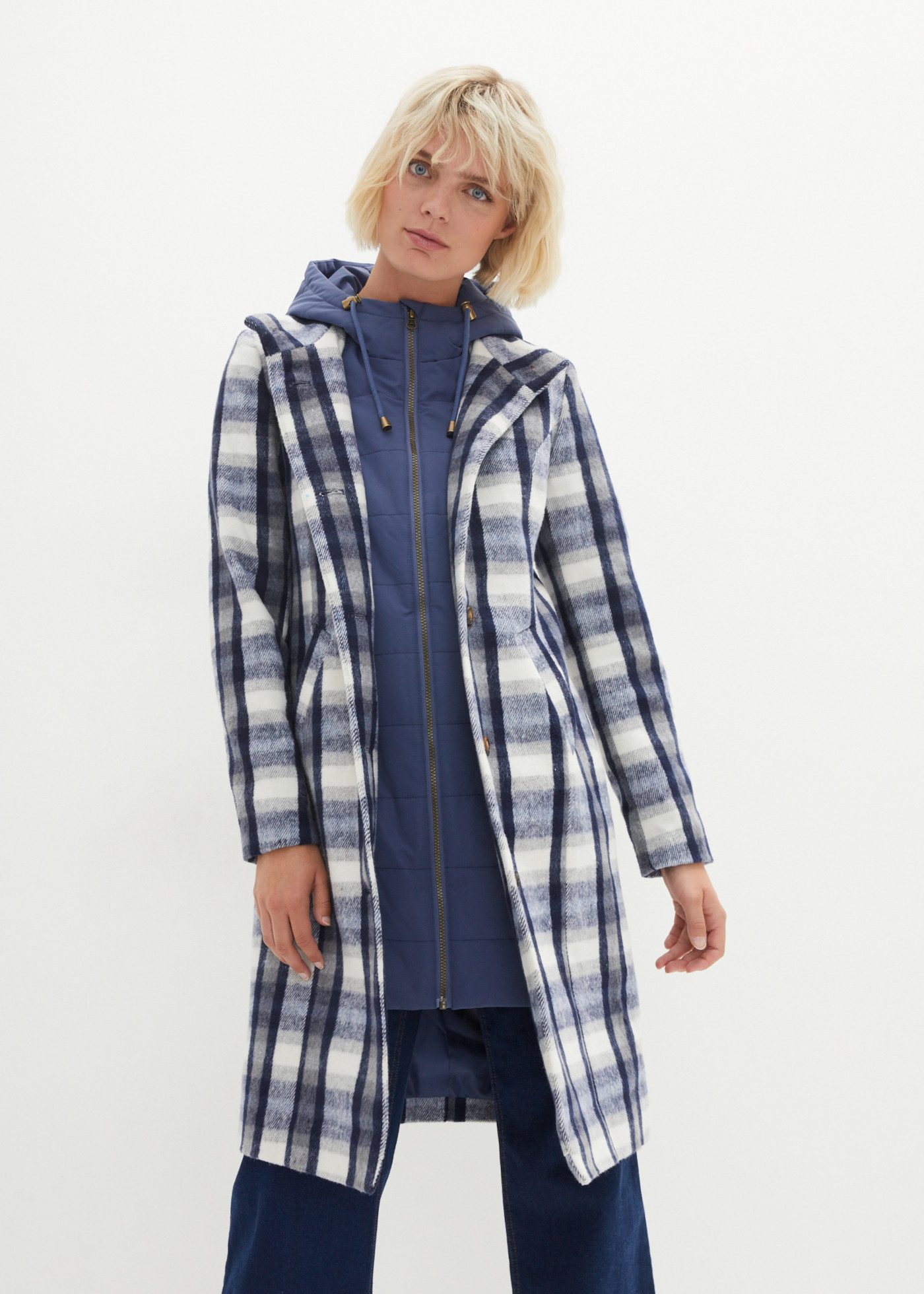 bonprix Wintermantel im angesagten Two-in-One-Design, bequeme Passform, casual Stil