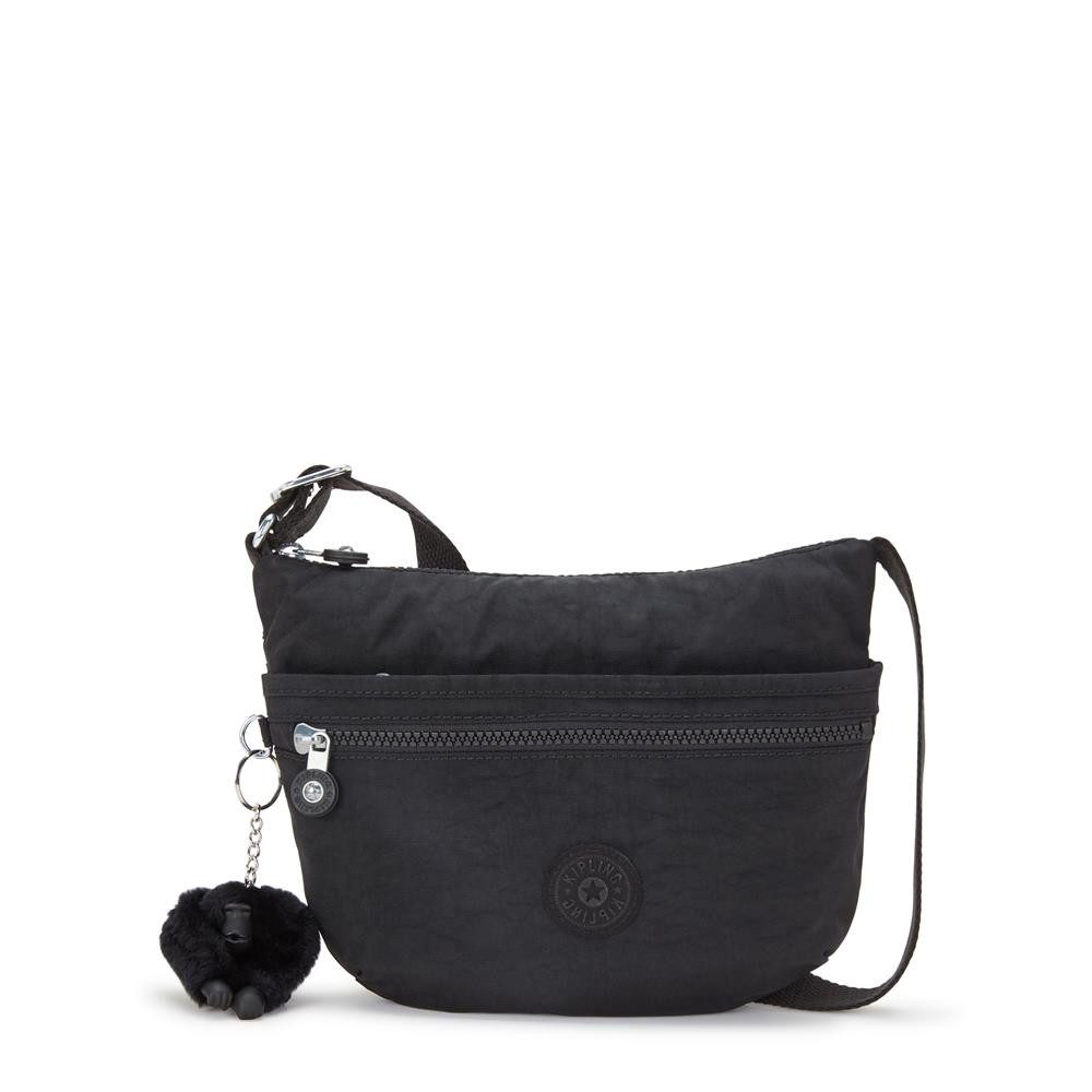 KIPLING Schultertasche ARTO S, Umhängetasche, Black Noir (schwarz), Schultertasche mit Reißverschluss