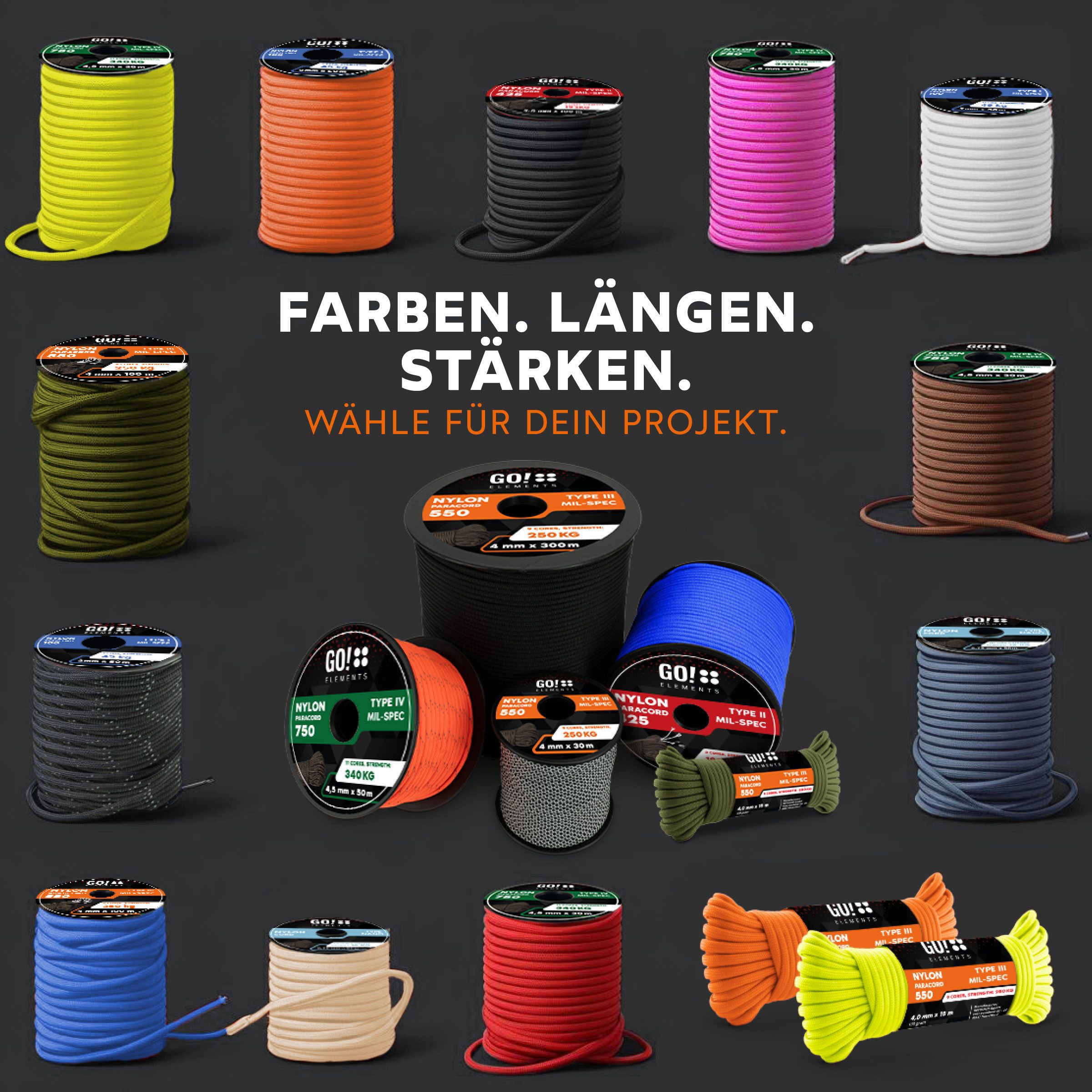 GO!elements Seil Paracord 750 - 4,5mm