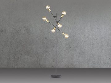 meineWunschleuchte LED Stehlampe, LED wechselbar, Warmweiß, ausgefallene moderne Designer Lampe für Ecke, Schwarz Gold Höhe 165cm