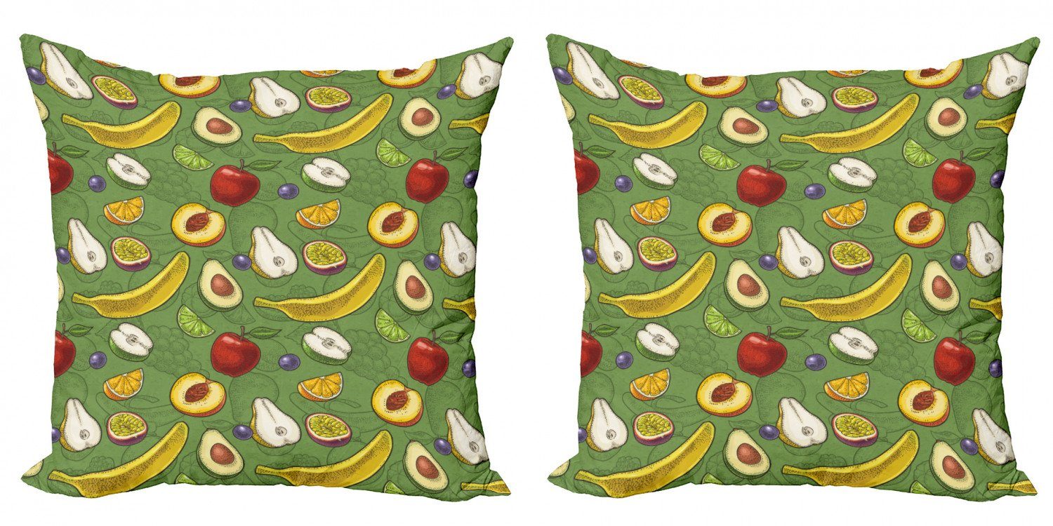 Lime (2 Äpfel Früchte Kissenbezüge Abakuhaus Banana Stück), Avocado Doppelseitiger Digitaldruck, Accent Modern