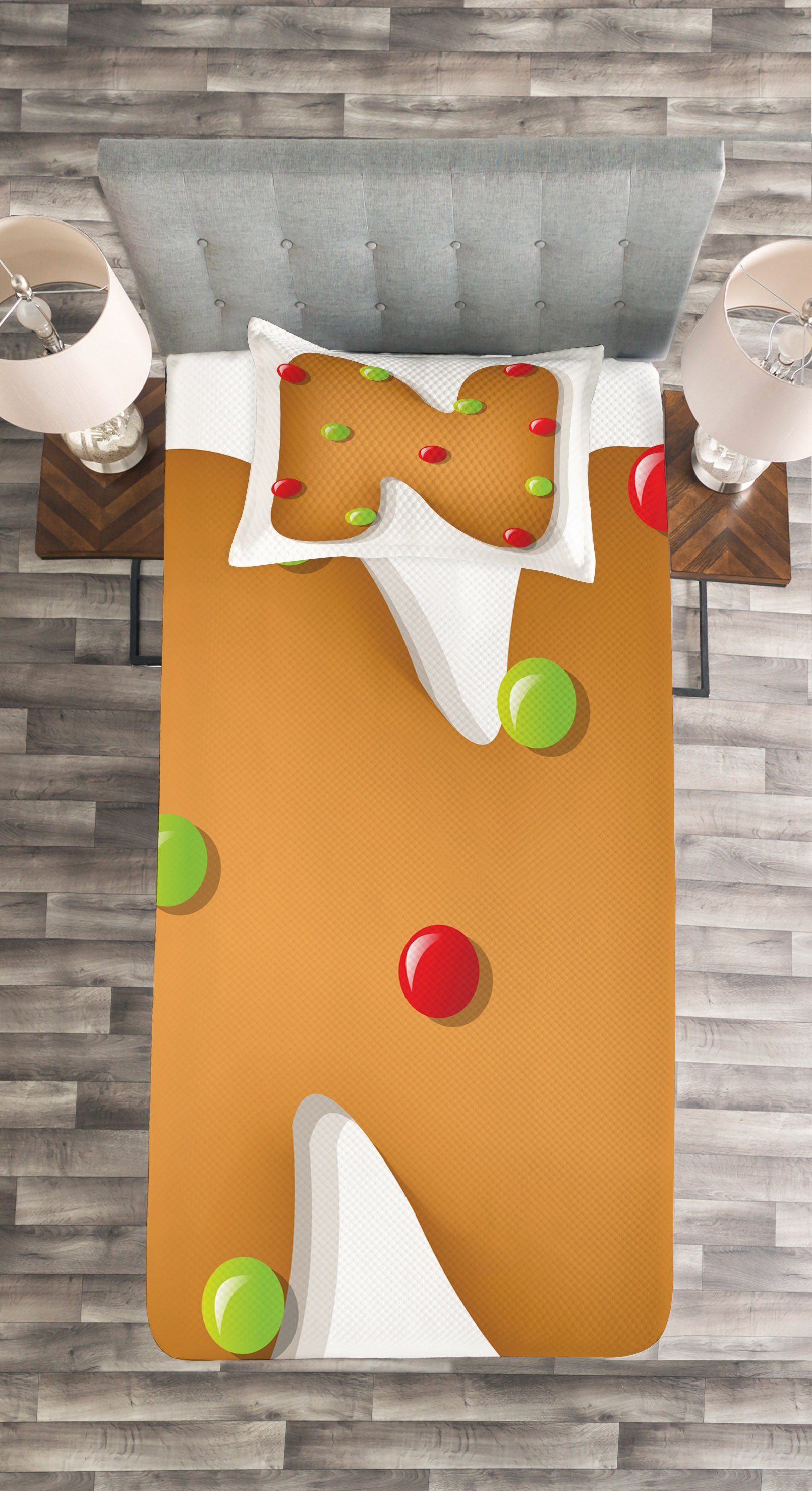 Kissenbezügen Bicolor Set Abakuhaus, N mit Weihnachtsalphabet Waschbar, Tagesdecke Buchstabe