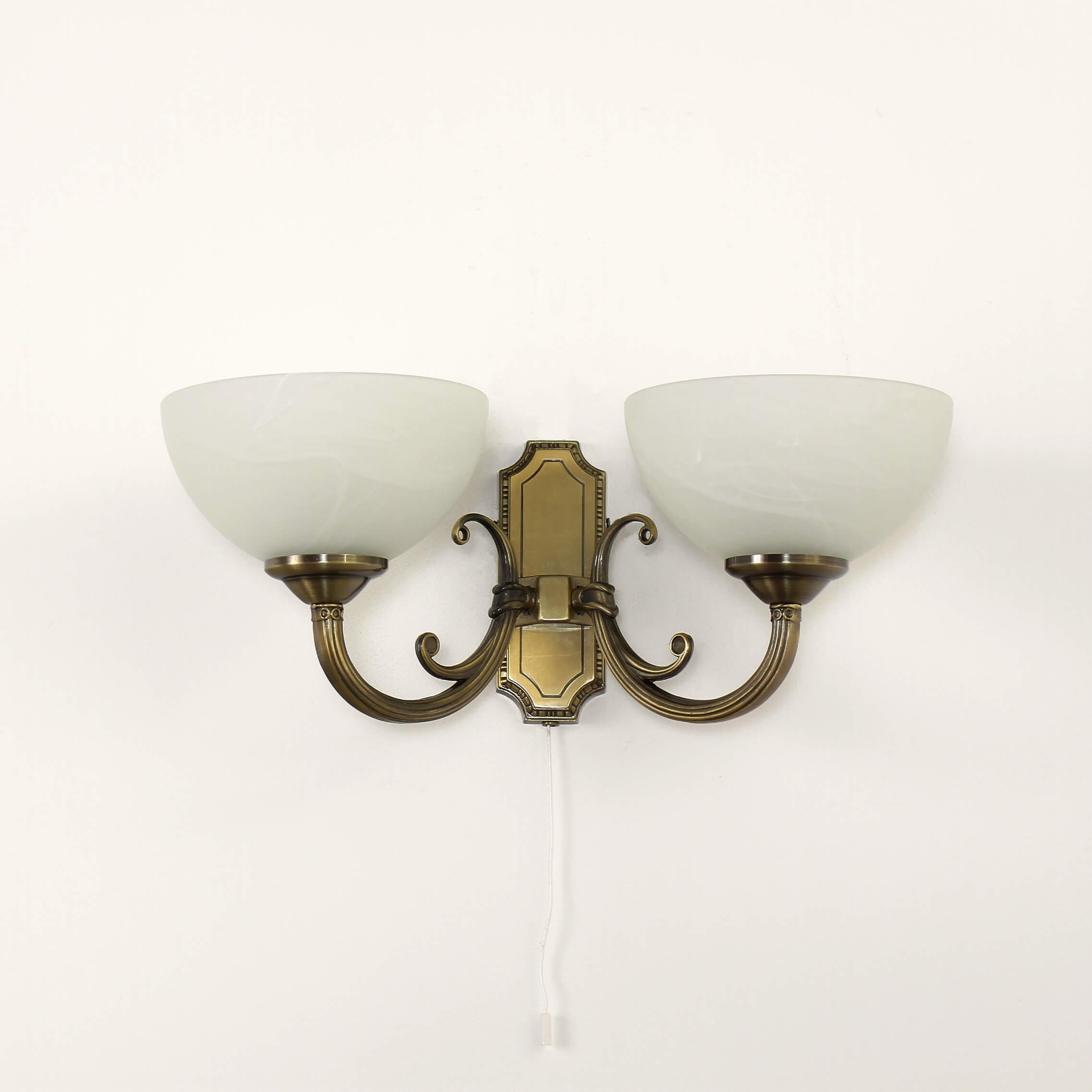 Licht-Erlebnisse Wandleuchte Leuchtmittel, Weiß ohne MARLENE, Jugendstil Glasschirm E14 Bronze Flur Wandlampe Lampe