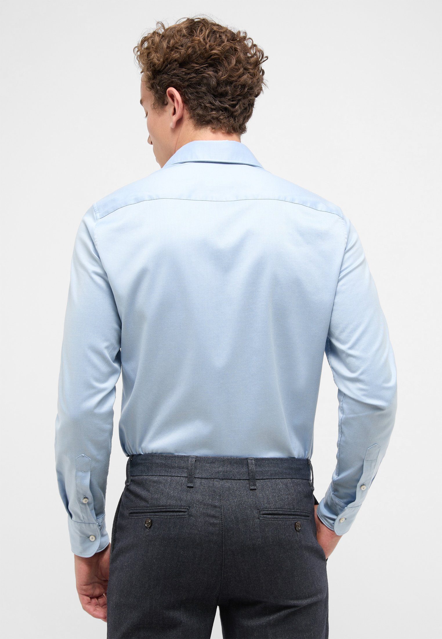 Eterna SLIM Langarmhemd hellblau FIT