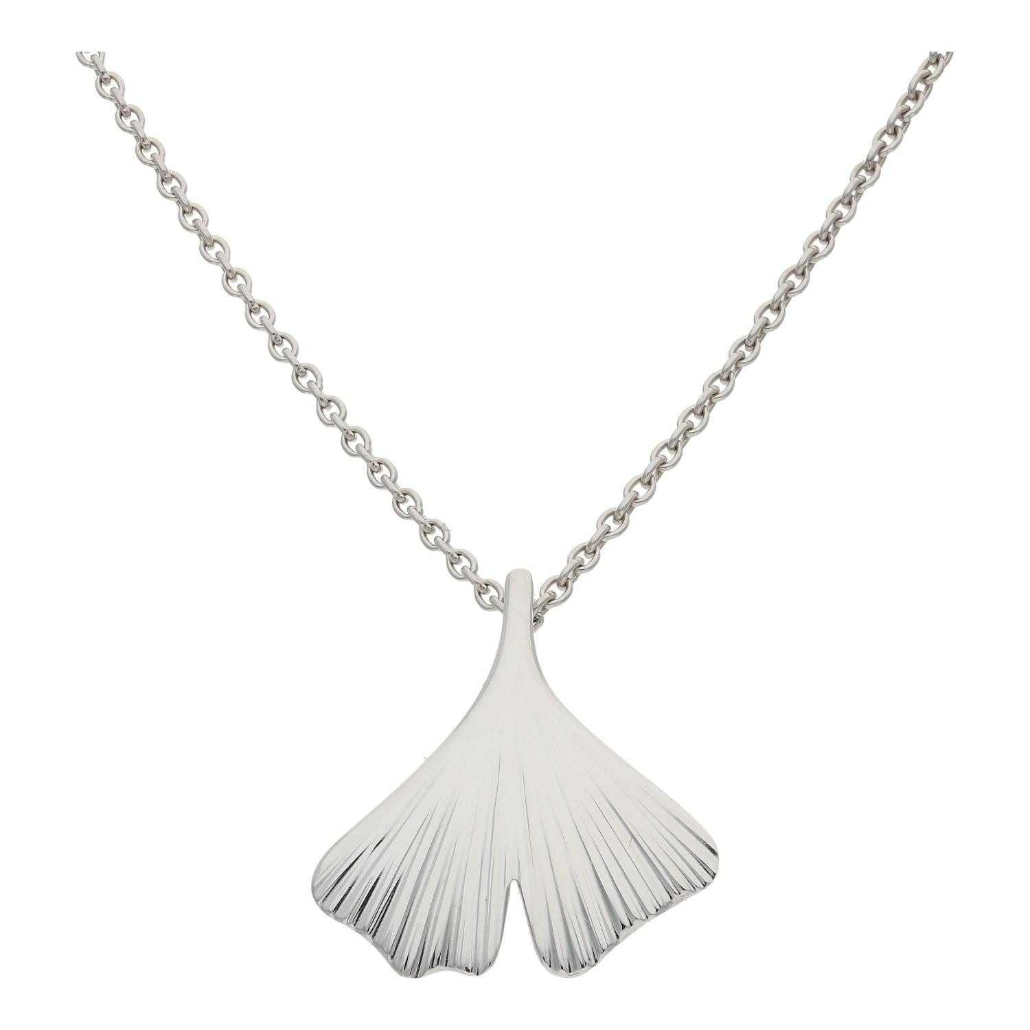 Kettenanhänger JuwelmaLux Anhänger 925/000 Sterling Silber Ginkgo Blatt JL32-02-0114